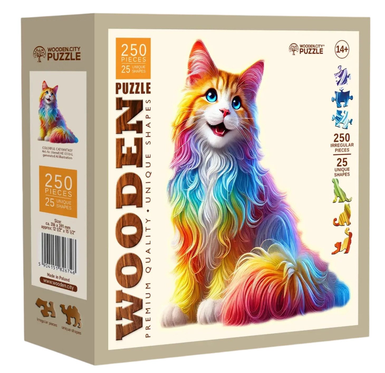 Wooden City Puzzle Holzpuzzle Katze – Buntes Tierpuzzle für Erwachsene & Ki günstig online kaufen