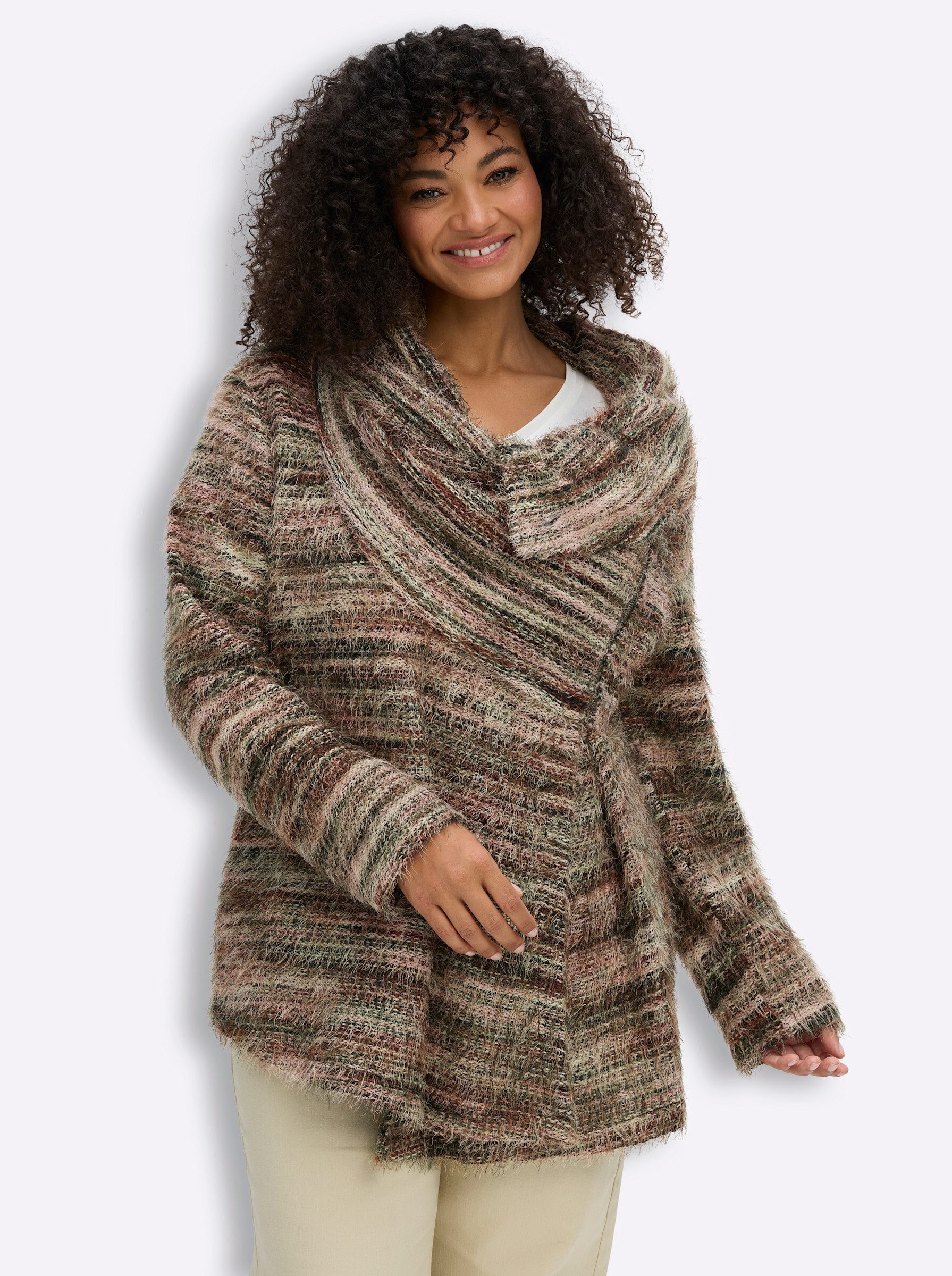 sheego by Joe Browns Strickjacke Strickjacke Langarm Grobstrick, Jacquard