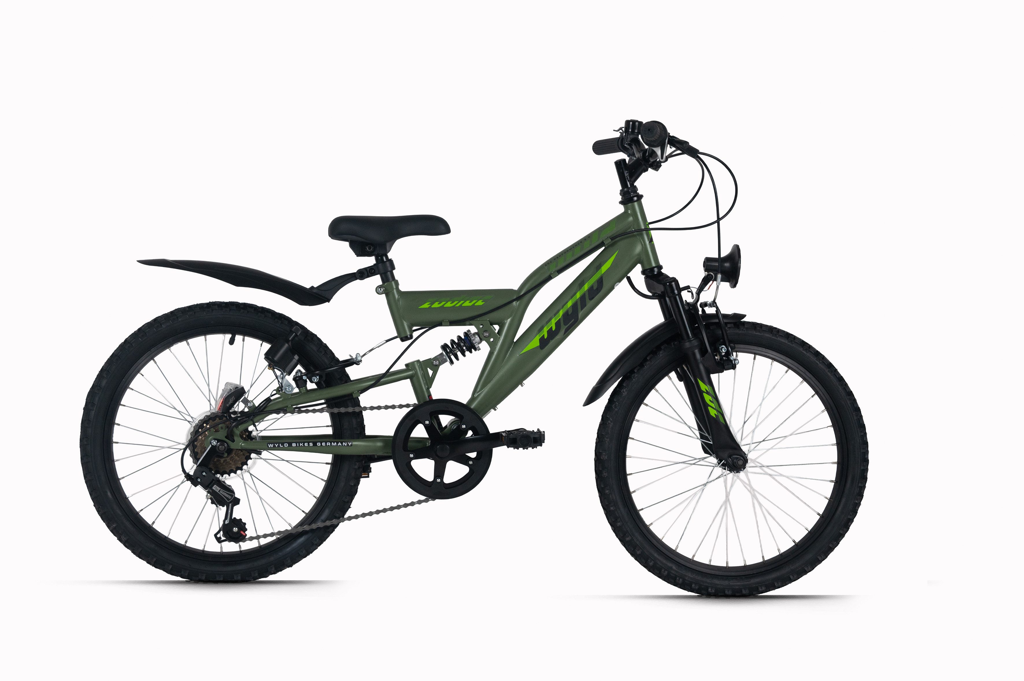 WYLD Kinderfahrrad WYLD Kinder-Mountainbike Fully ATB 20" Zodiac 6 Gänge, 6 Gang Shimano Tourney Schaltwerk, Kettenschaltung