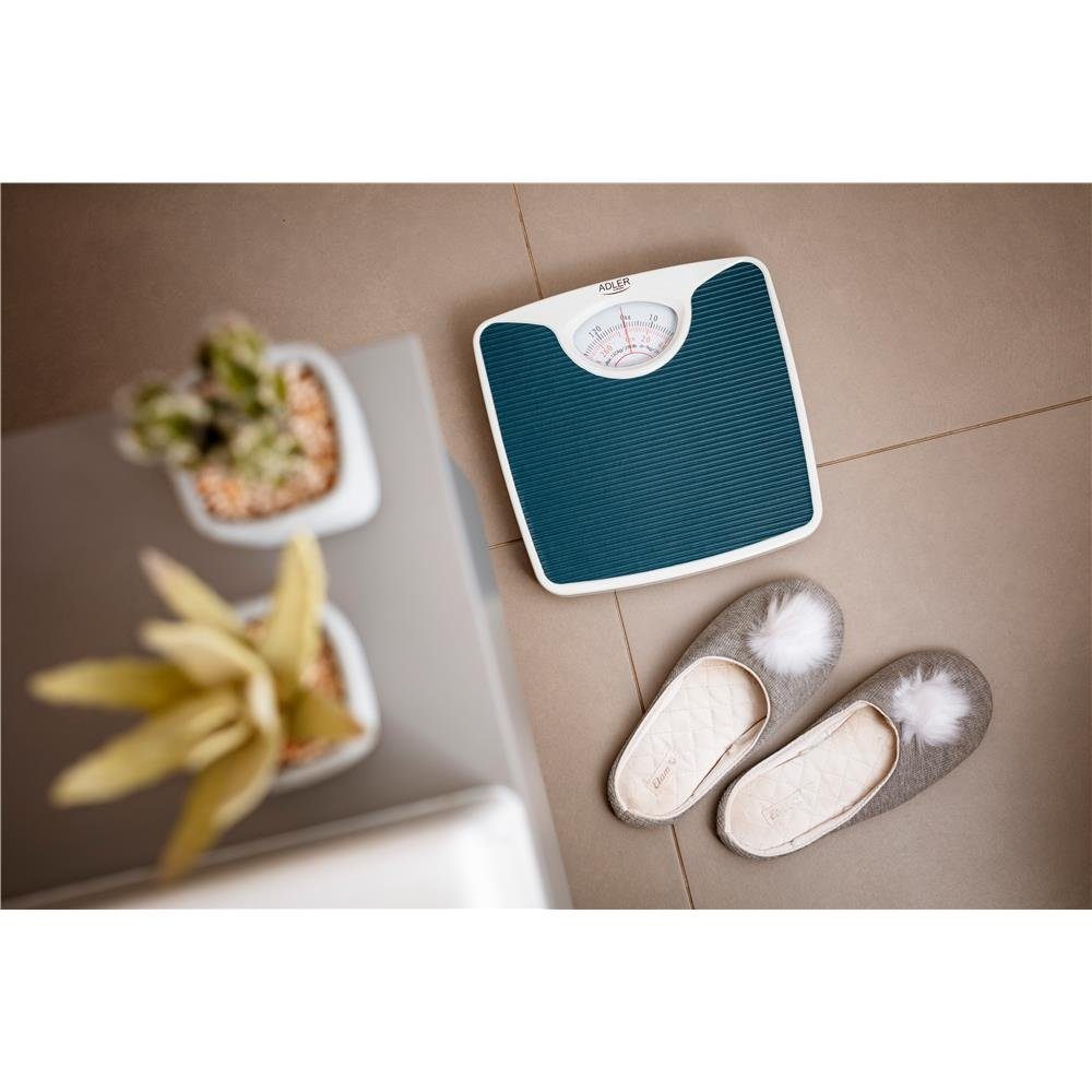 Adler Personenwaage AD 8151b, bis 130 kg, analog, blau/weiß