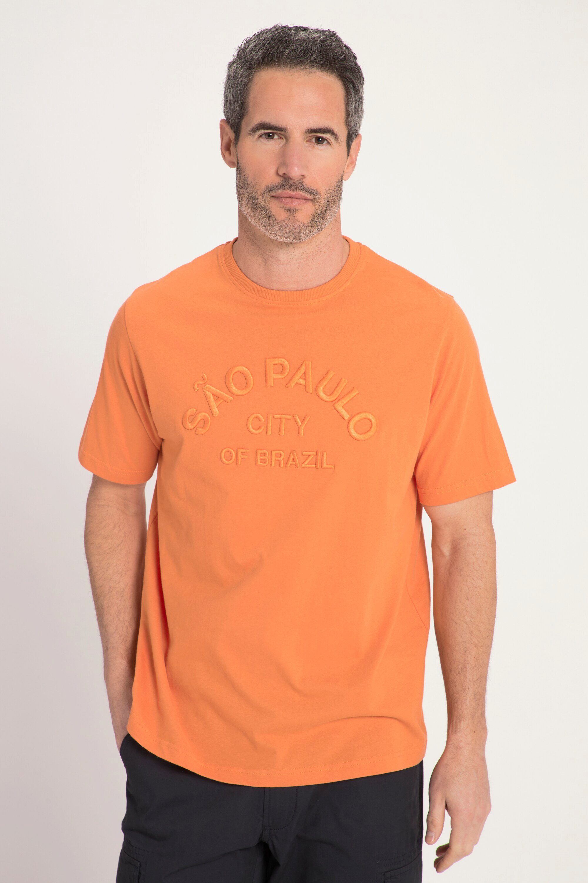 JP1880 T-Shirt T-Shirt Halbarm Stickerei Rundhals orange