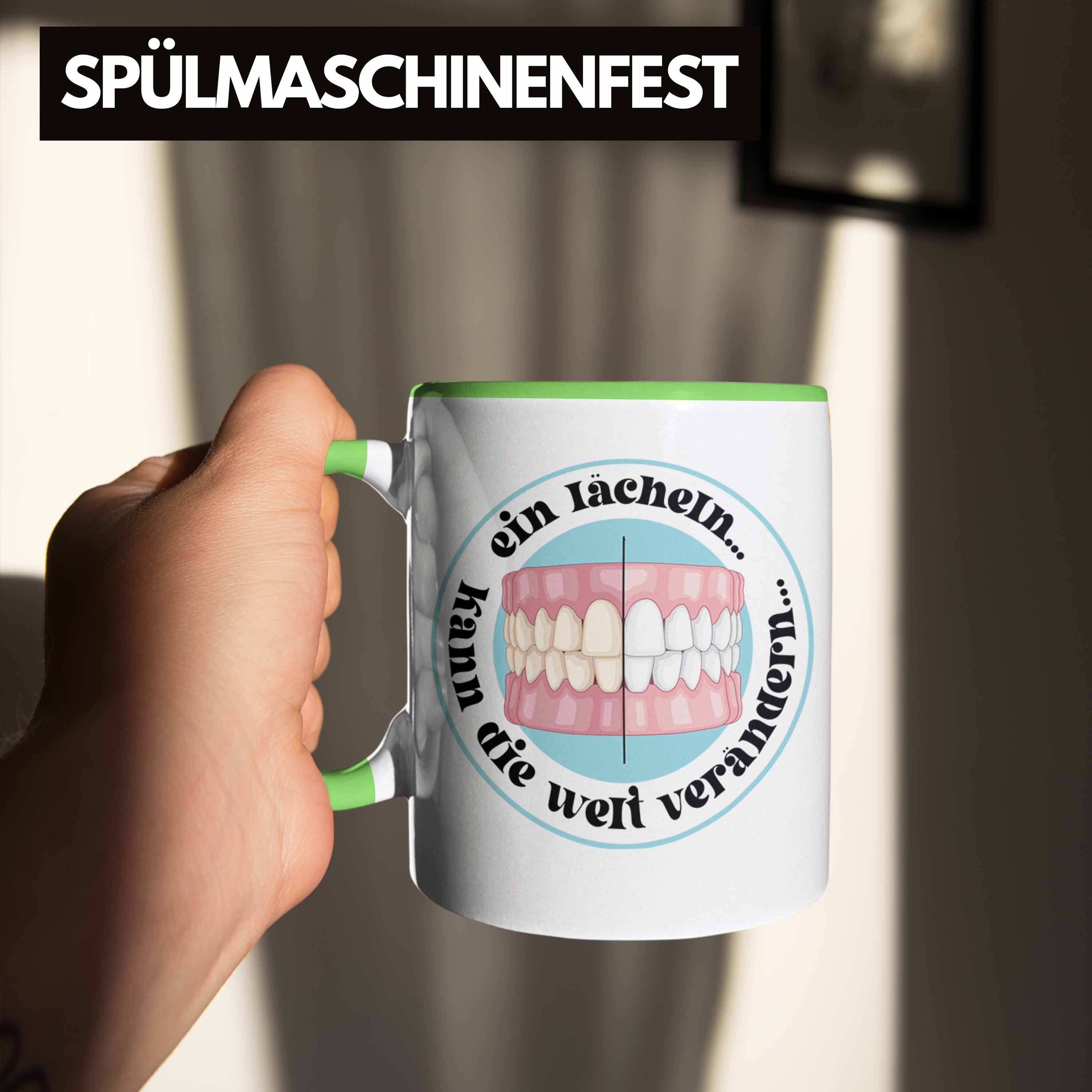 Zahnärztin Zahntechniker - Welt Praxis Lächeln Geschenkidee Trendation Lustig die Zahntechniker Tasse Ein verändern Fachangestellte Zahnmedizinische Zahnarzthelferin Tasse Zahnarzt Kann - Trendation Grün Geschenk