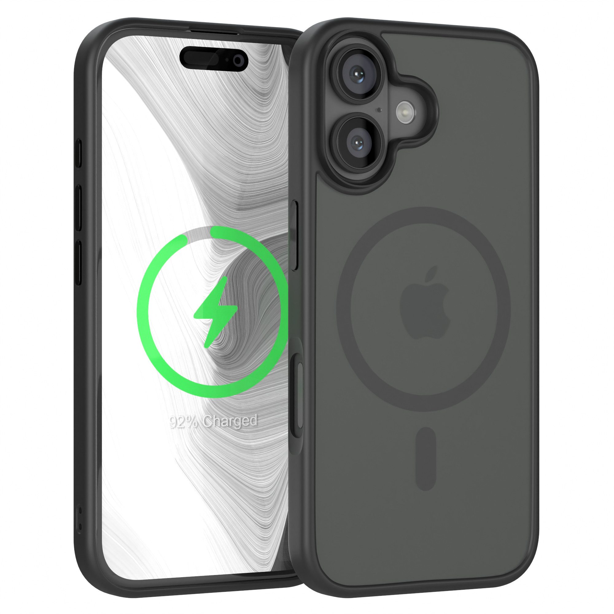 EAZY CASE Handyhülle Outdoor Case MagSafe für Apple iPhone 16 6,1 Zoll, Outdoor Handy Hülle Slim Cover Silicon Case Bumper Outdoorcase Schwarz