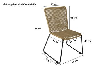 SAM® Essgruppe Kristall, Akazienholz, natürliche Baumkante, Metallgestell und Stühle taupe