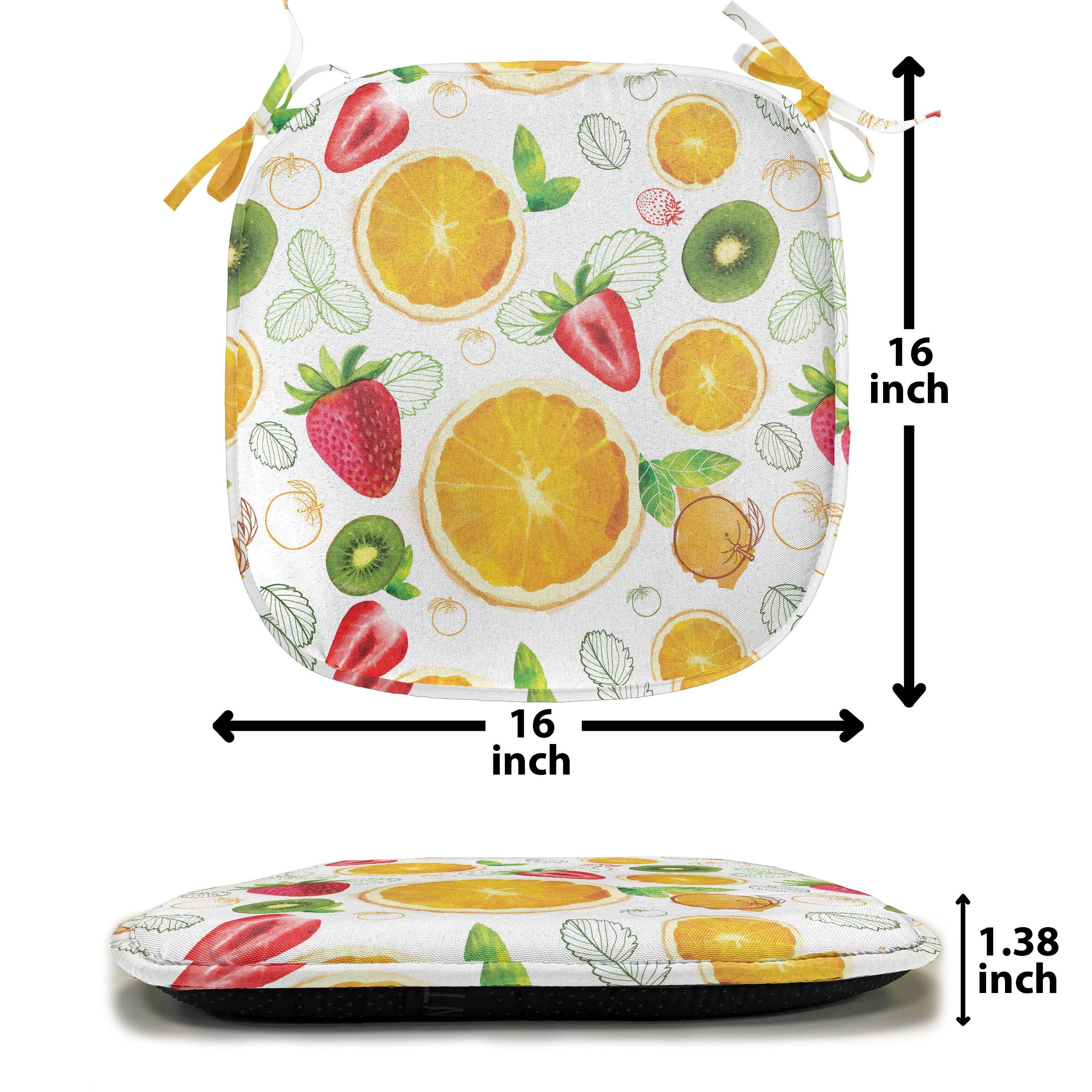 Riemen wasserfestes Lemon Kissen Früchte Stuhlkissen Frische für Zitrus Dekoratives Küchensitze, mit Kiwi Abakuhaus
