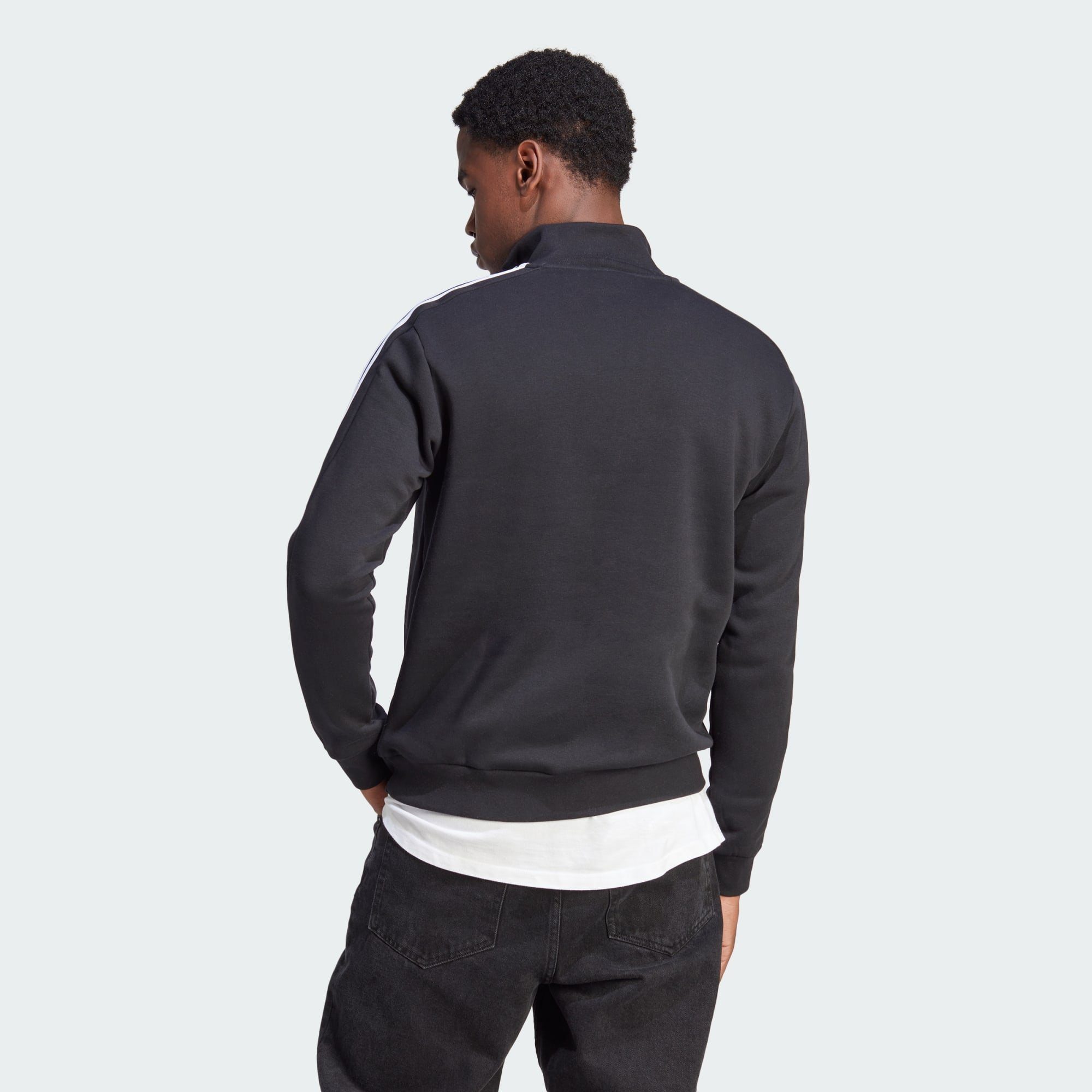 3-STREIFEN ESSENTIALS adidas 1/4-ZIP SWEATSHIRT Langarmshirt Black Sportswear