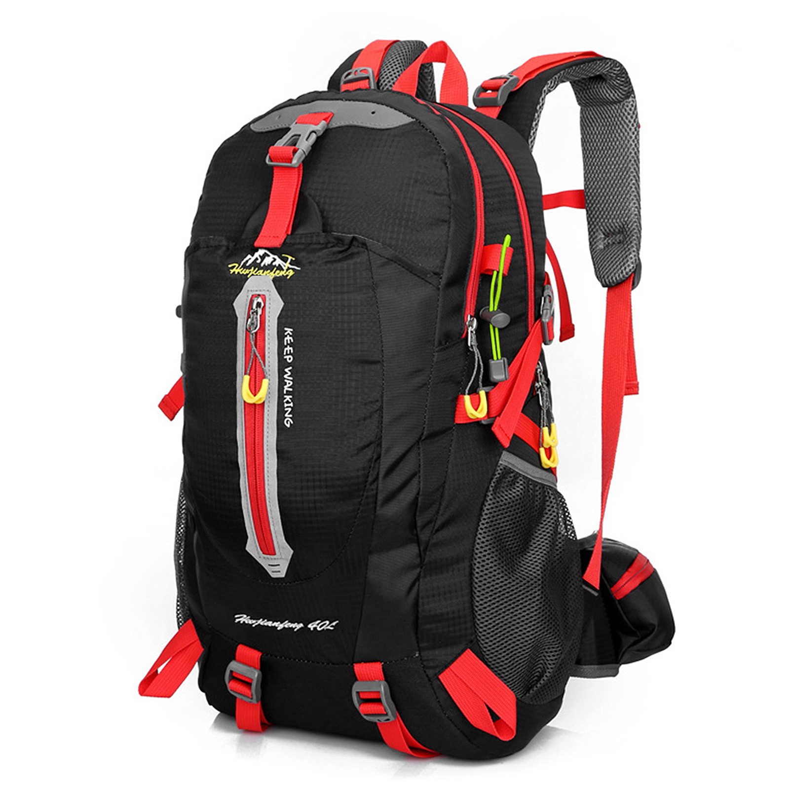 GARRYFIZH Wanderrucksack Wasserabweisender Reiserucksack Camping, Wasserdicht, Notfall-Überlebenspfeife, Verstellbar