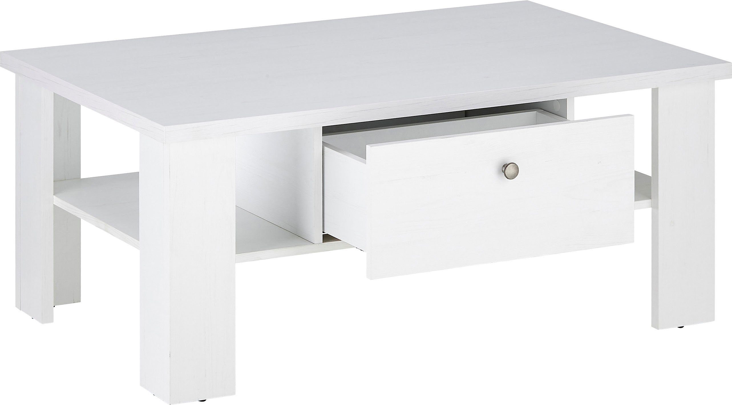 Home affaire Couchtisch RAVENNA, im zeitlosen Landhausstil, Breite 107 cm, Griffe aus Metall