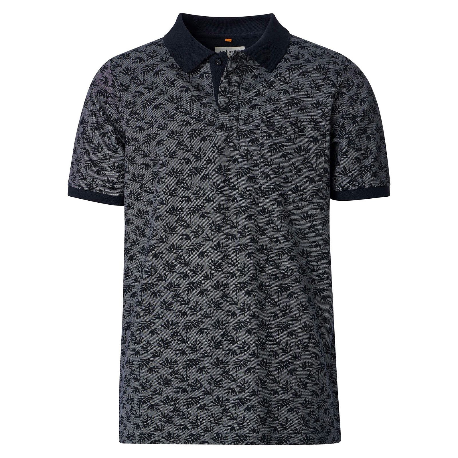 Redmond Poloshirt Redmond Übergrößen Poloshirt navy-weiß Muster floral