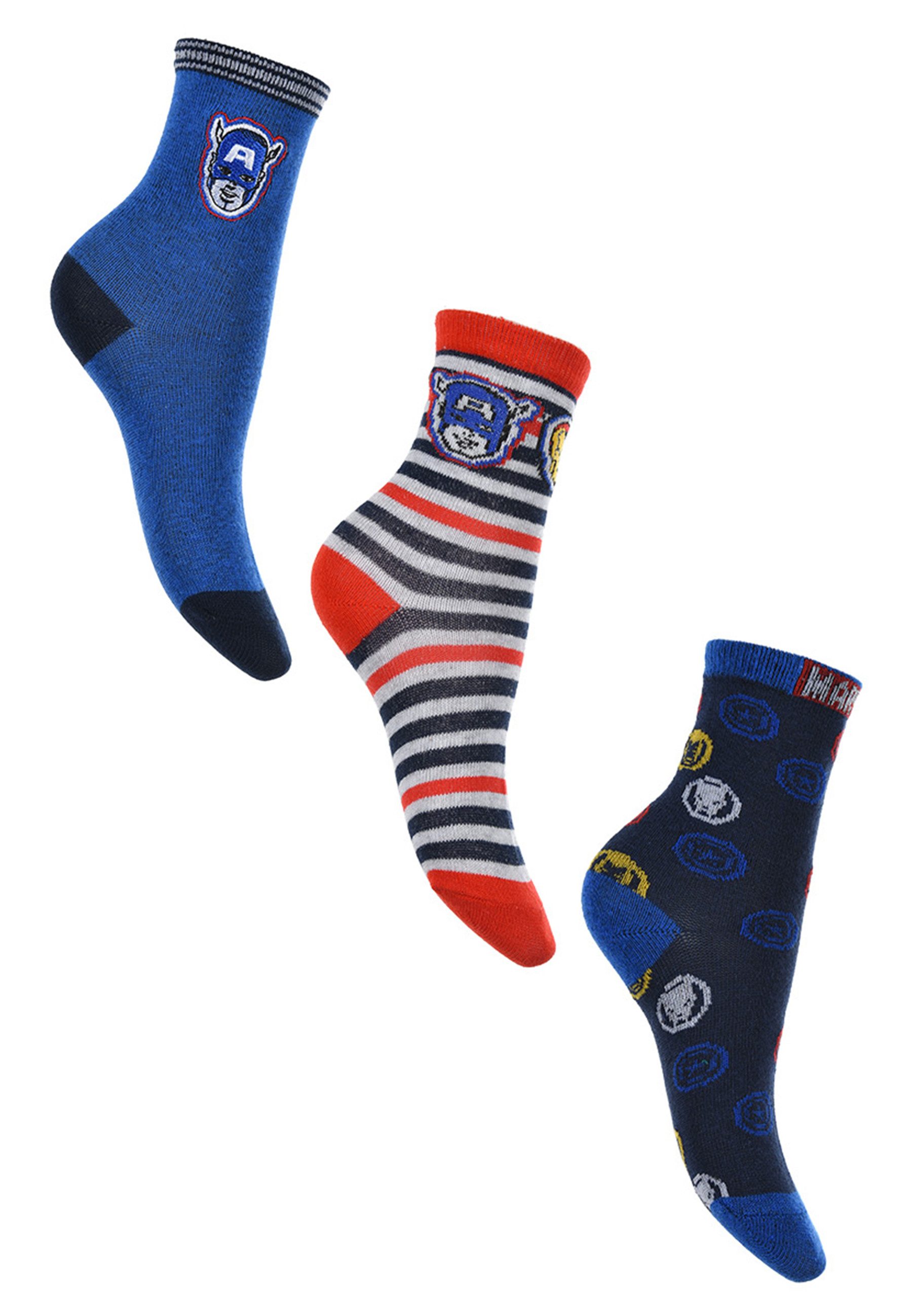 The AVENGERS Socken Captain America Kinder Jungen Strümpfe Socken (6-Paar)