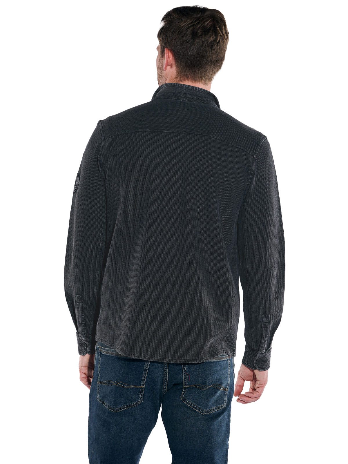 Engbers Sweatshirt engbers Herren Overshirt strukturiert, Schwarz günstig online kaufen