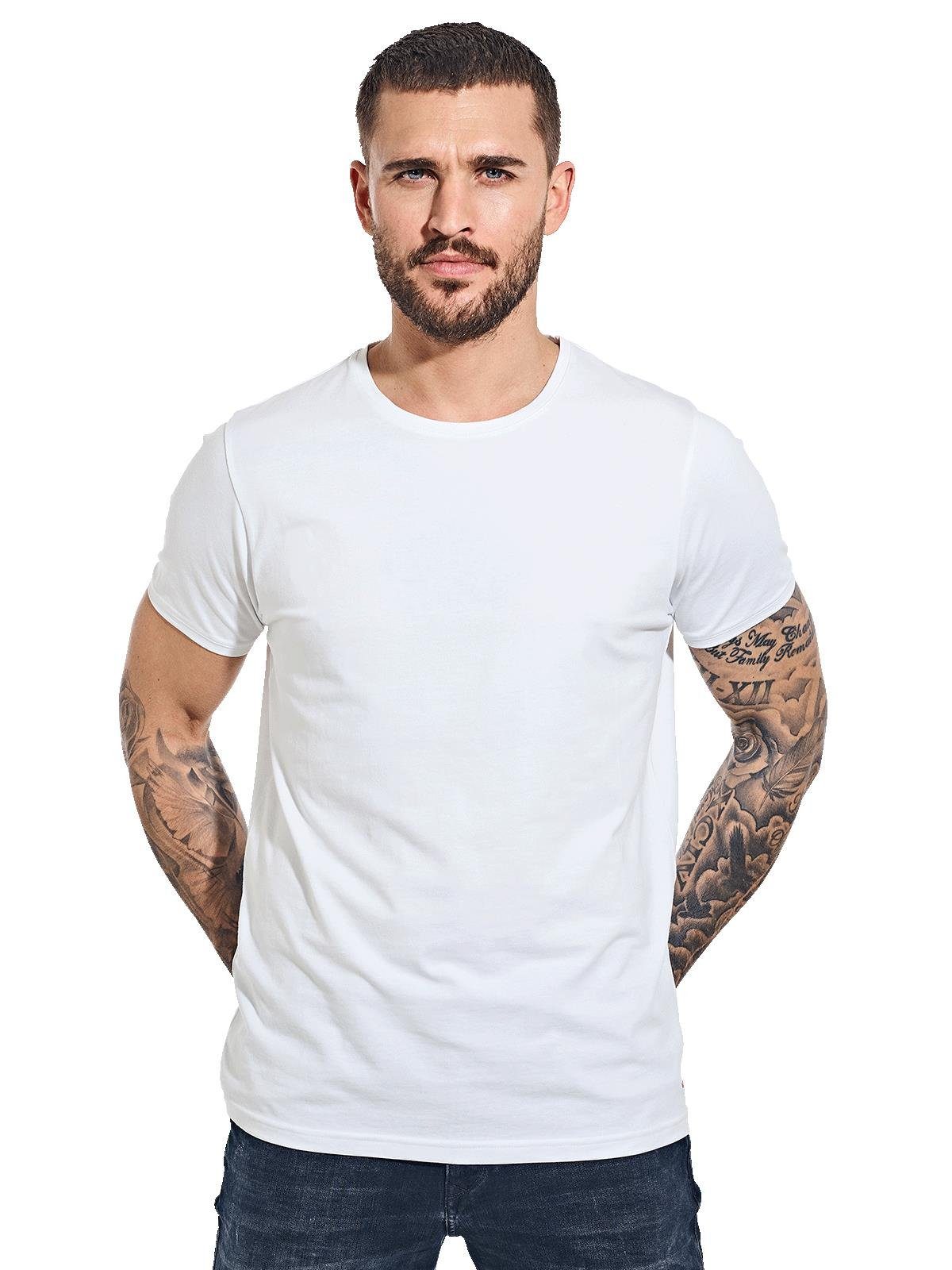 emilio adani T-Shirt emilio adani Herren T-Shirt "My Favorite", Reinweiss