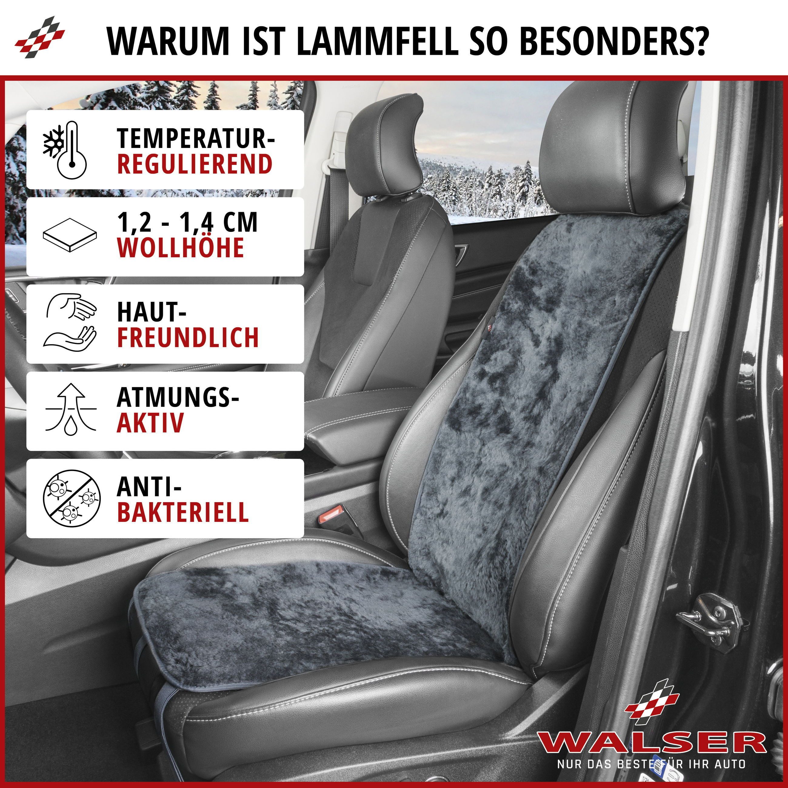 CarComfort Car Seat Cover Lambskin Cosmo, 1 piece, 1-piece.