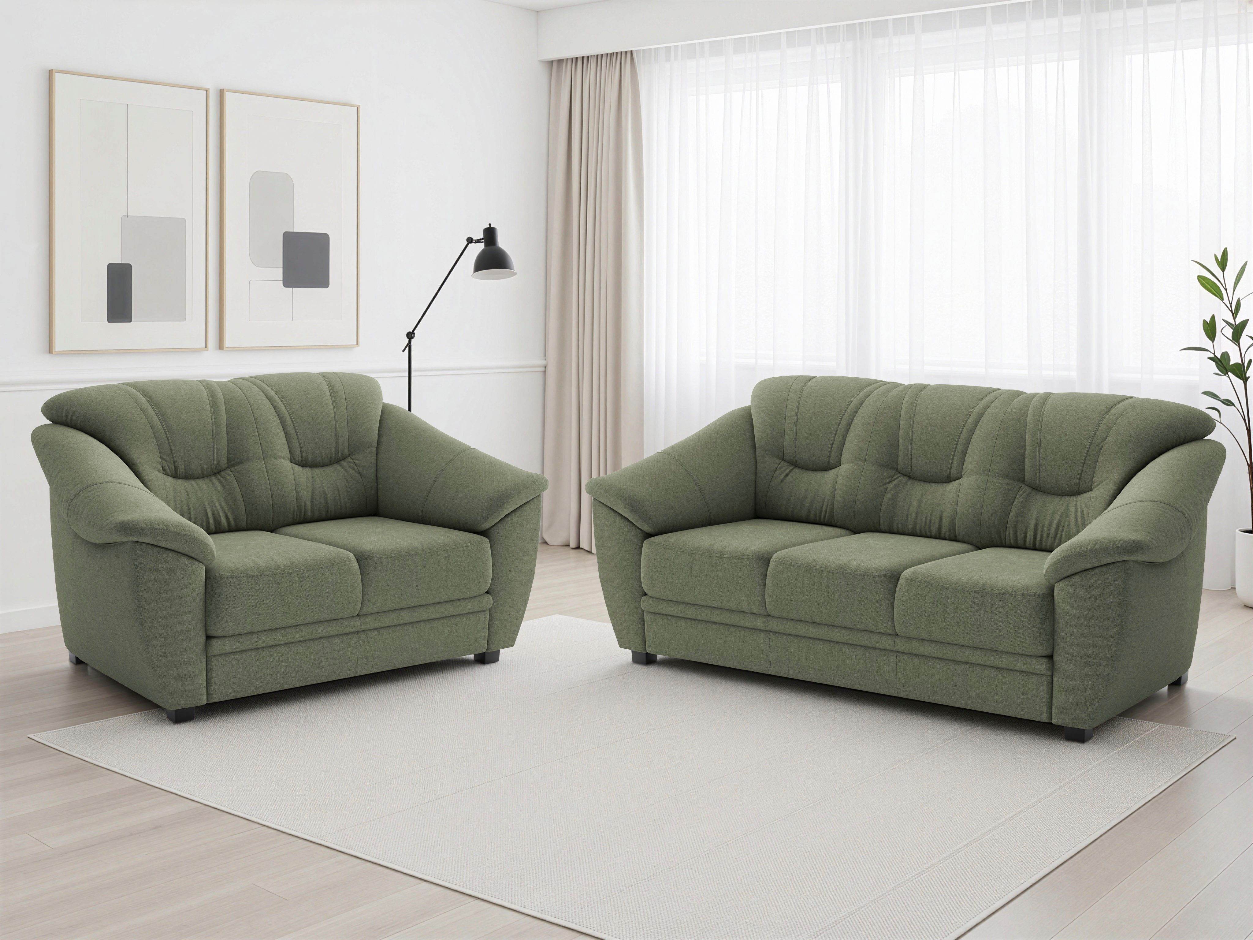 sit&more Polstergarnitur Savona, Set: 2- & 3er-Sofa, B: 148 bzw. 198 cm, Federkern-Polsterung, (2-tlg), komfortable Sitzhöhe 46 cm, frei im Raum stellbar, stilvolles Design