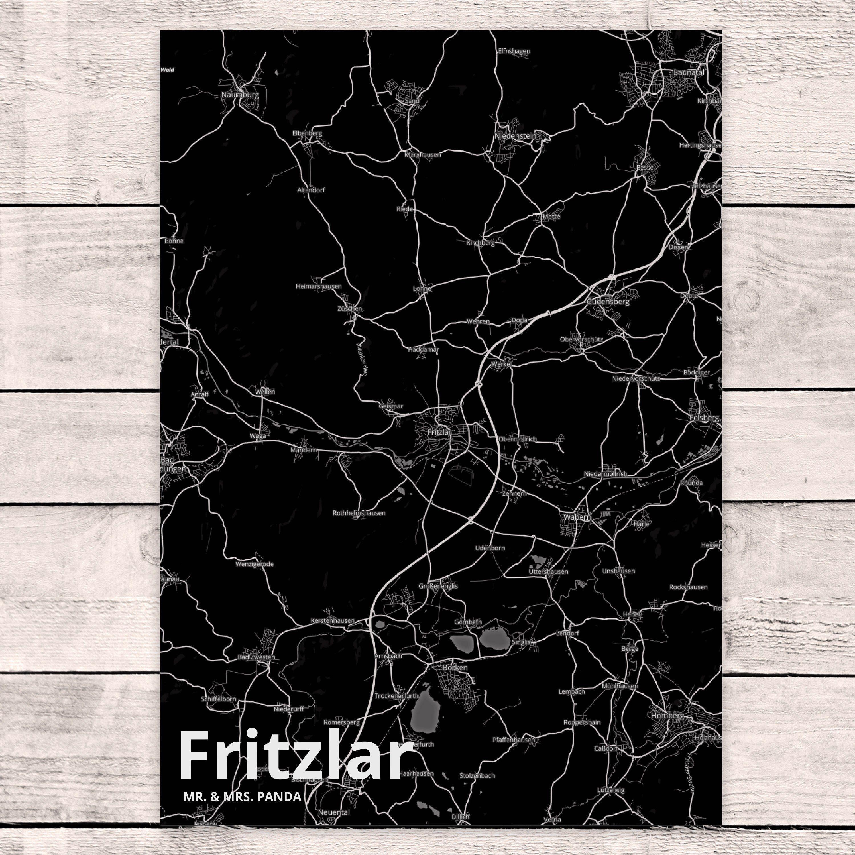 - Mrs. Ort, Panda Map Landkarte Postkarte Stadt Karte Fritzlar Mr. Geschenk, Dorf Stadtplan, & A
