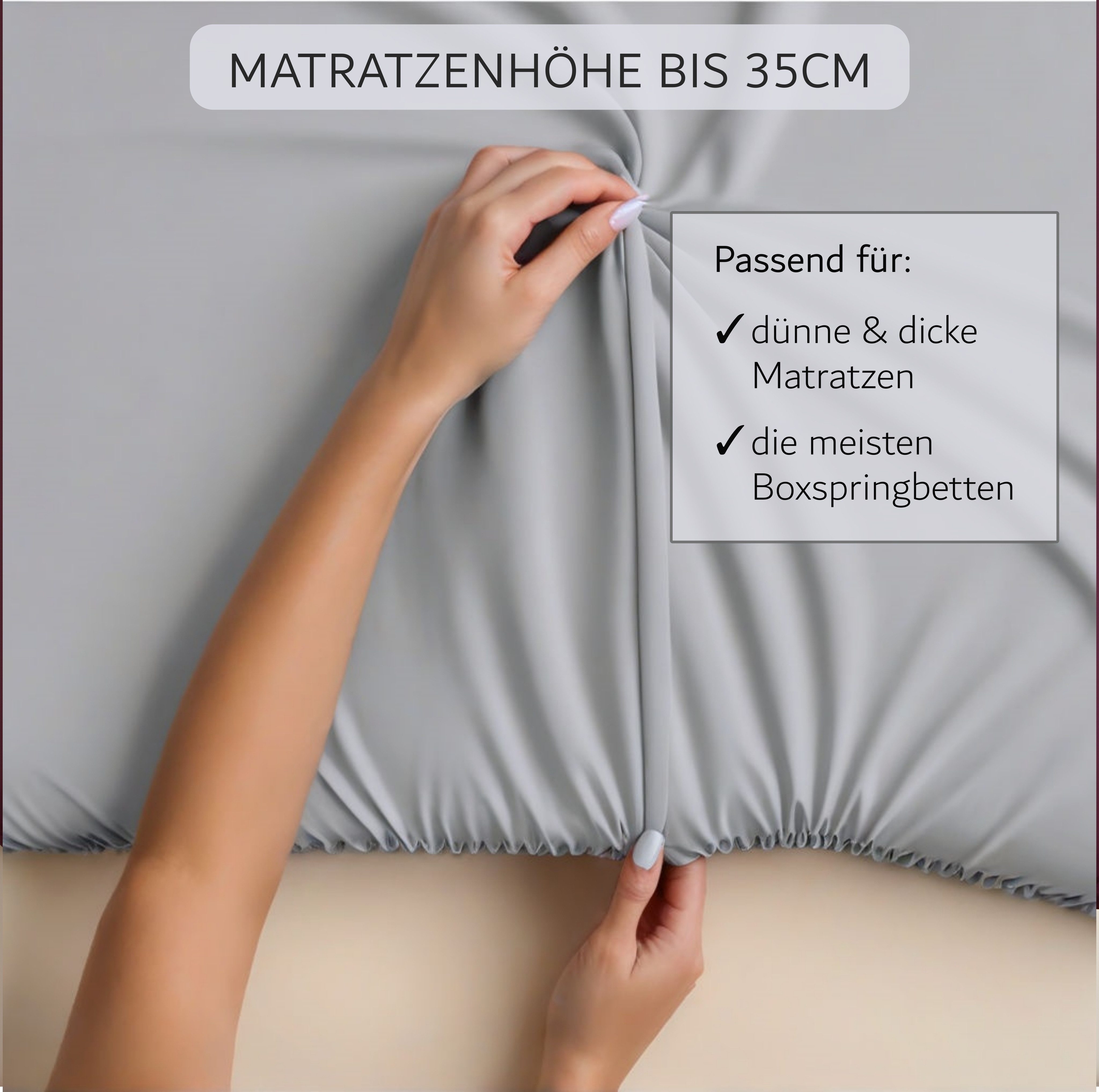 Cozyor Spannbettlaken 2er Set weich 90x190, 90x200, 140x200, 160x200, 180x200, 200x200cm, Mikorfaser weich gebürstet, Gummizug: rundum, (2 Stück), Matratzen bis 35cm, hellgrau Moonlight, Bettlaken mit starkem Gummi