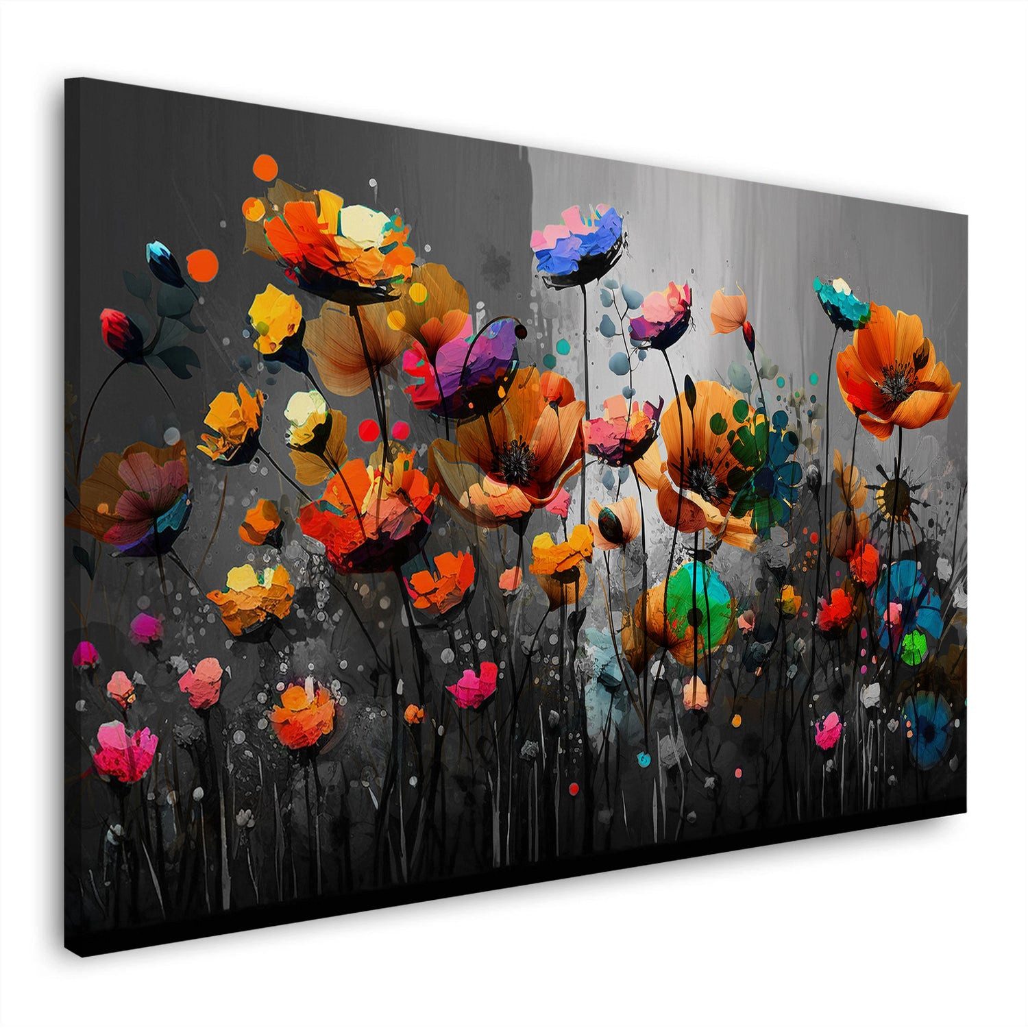 Artedinoi Leinwandbild Abstrakt Blumen Colour Natur Wandbild Leinwandbild Kunst XXL Deko, Blumen, farbig abstrakt