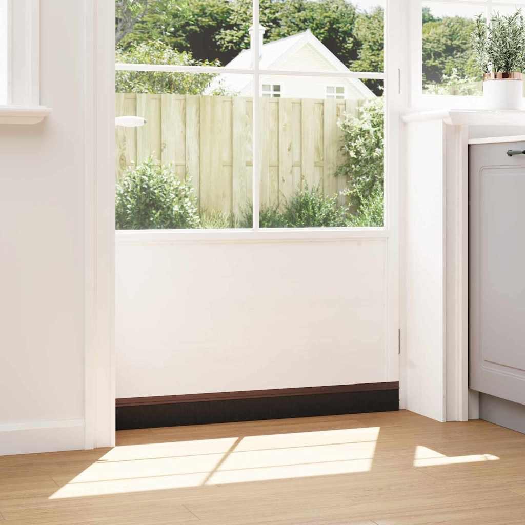 vidaXL Drückergarnitur Selbstklebende Türbürstendichtungen 12 pcs Braun 100 cm, 12-tlg.