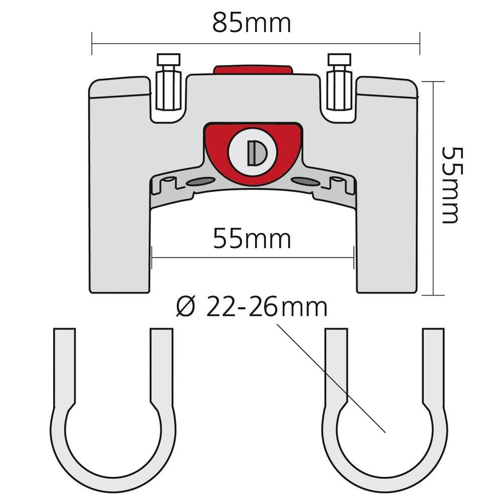 KlickFix Fahrradkorb KLICKfix Lenkeradapter mit Schloss 2226 mm abschließba günstig online kaufen