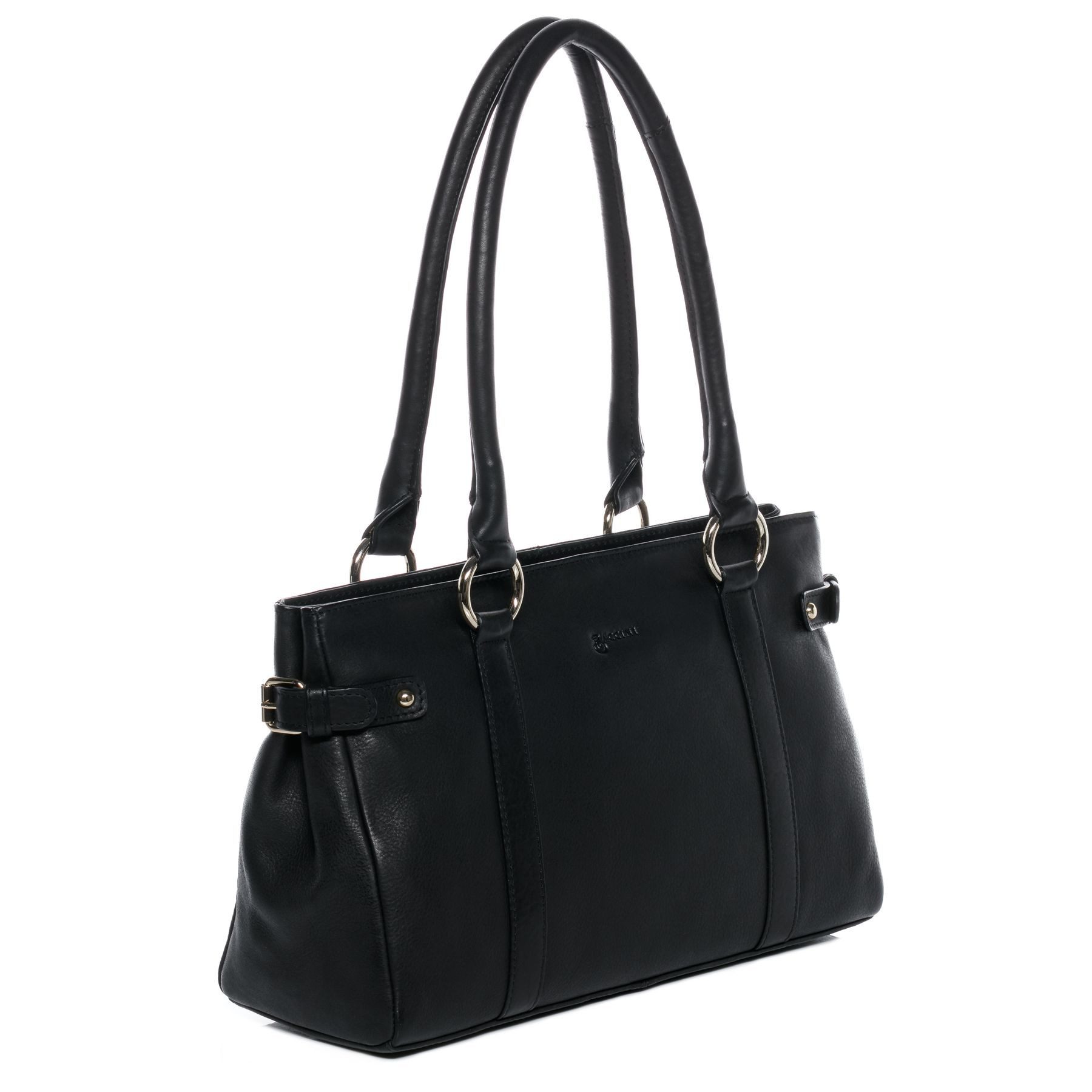BACCINI Umhängetasche echt Leder Handtasche Schultertasche groß schwarz NOEMI, Schultertasche Echtleder für Damen, Shopper schwarz – Bild 3 von 5