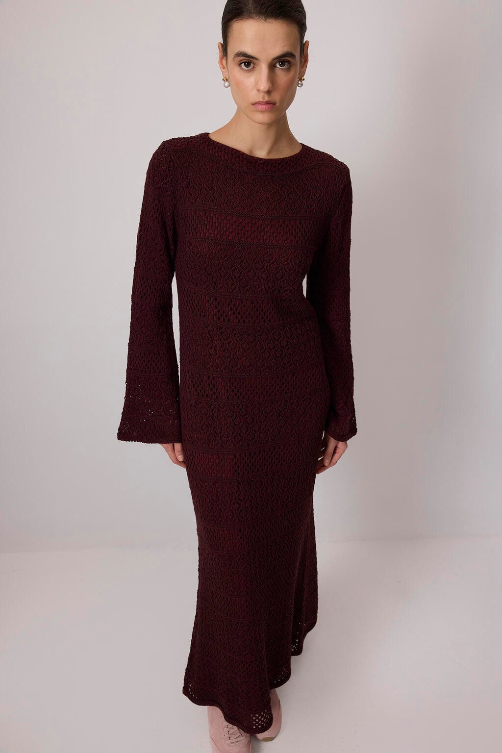 Maxikleid STRICKKLEID MIT BAUMWOLLFUTTER