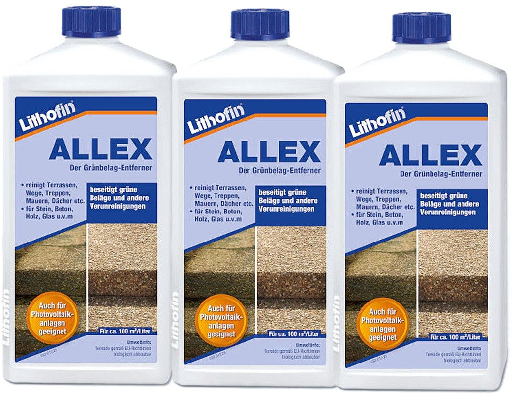 Lithofin Lithofin ALLEX Grünbelagentferner - 3 x 1 Liter Grünbelagentferner