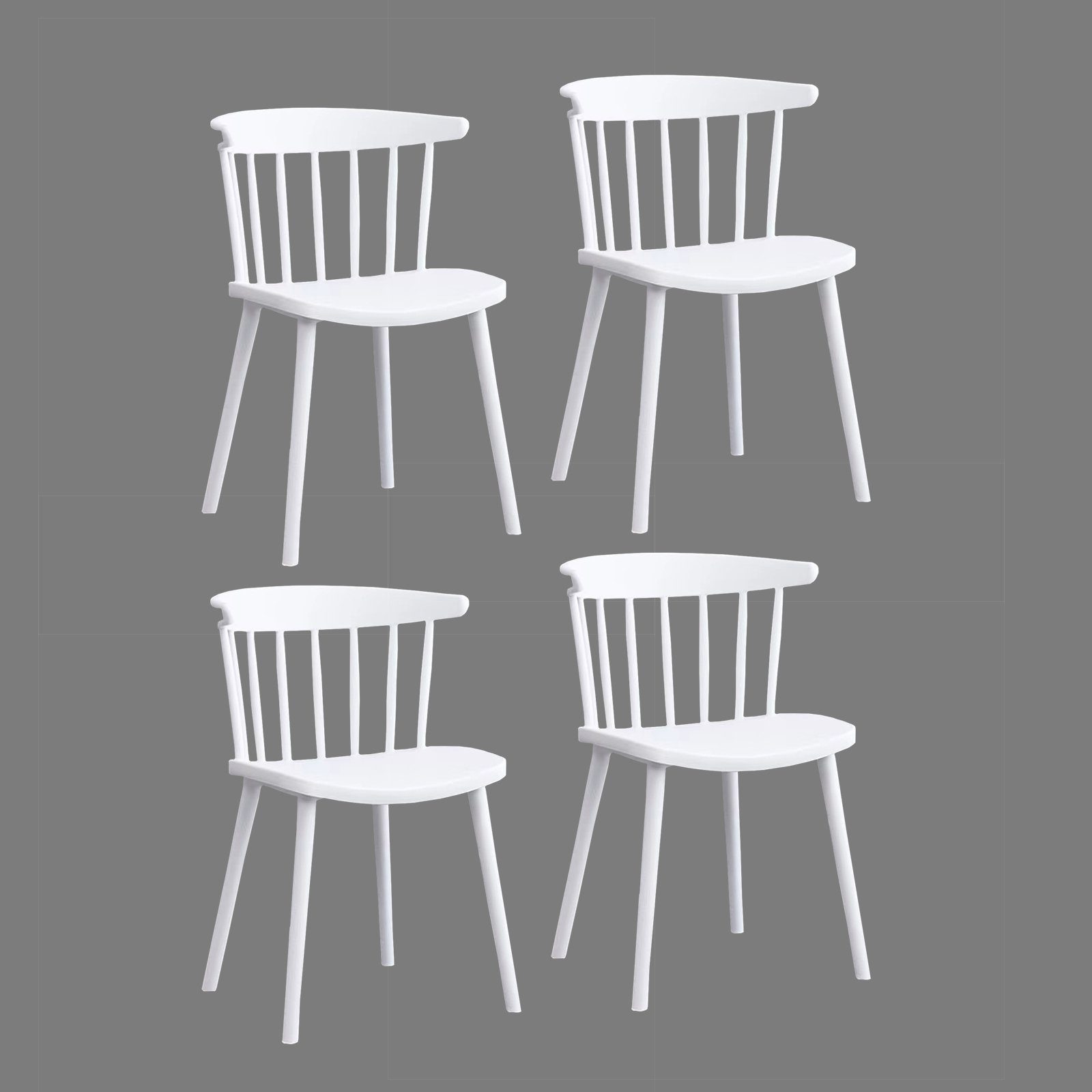 (Set, Weiß 4 St), Küchenstuhl Stuhl Esszimmerstuhl Kunststoffstuhl Küchenstuhl 4er-Set Tovik HTI-Living Bistrostuhl