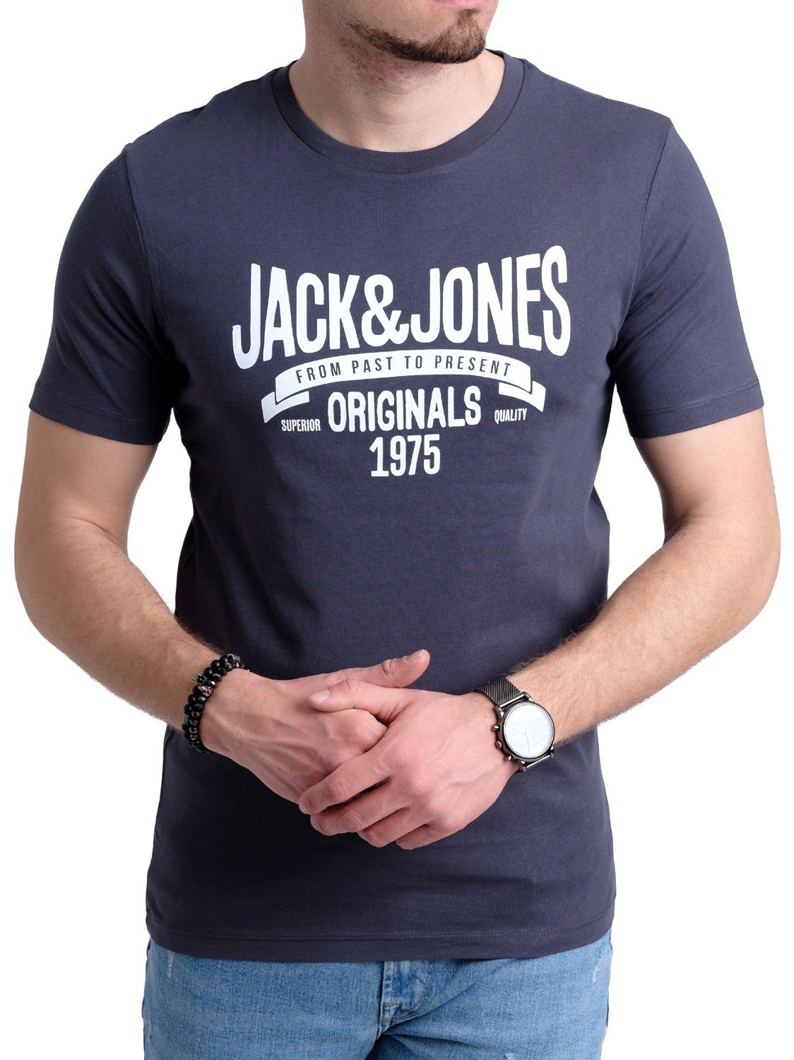 Jack & Jones Print-Shirt T-Shirt mit Aufdruck aus Baumwolle OPT15 | T-Shirts