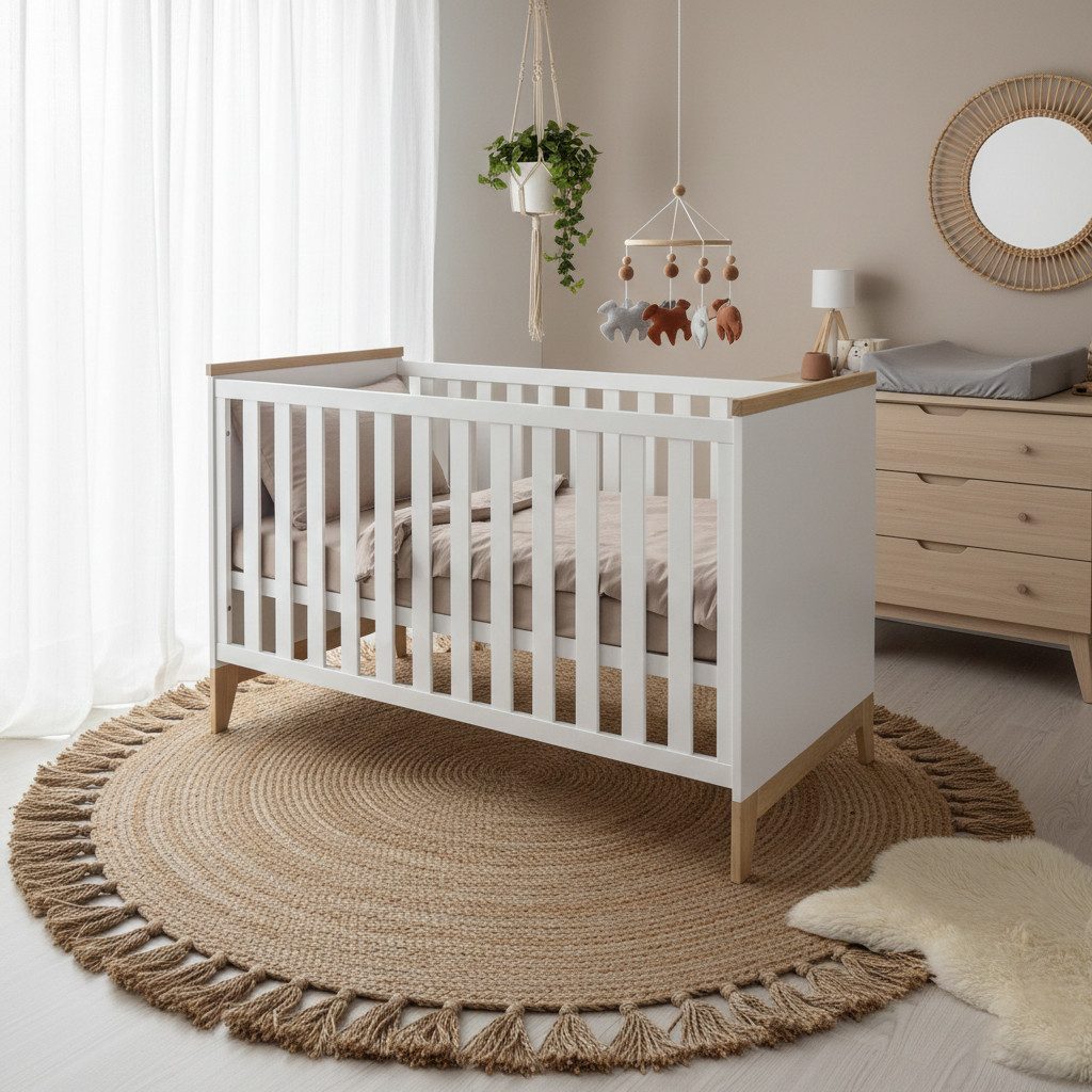 Puckdaddy GmbH Babybett / Kinderbett Ida 70x140 höhenverstellbar u. mitwachsend, weiß, Holz