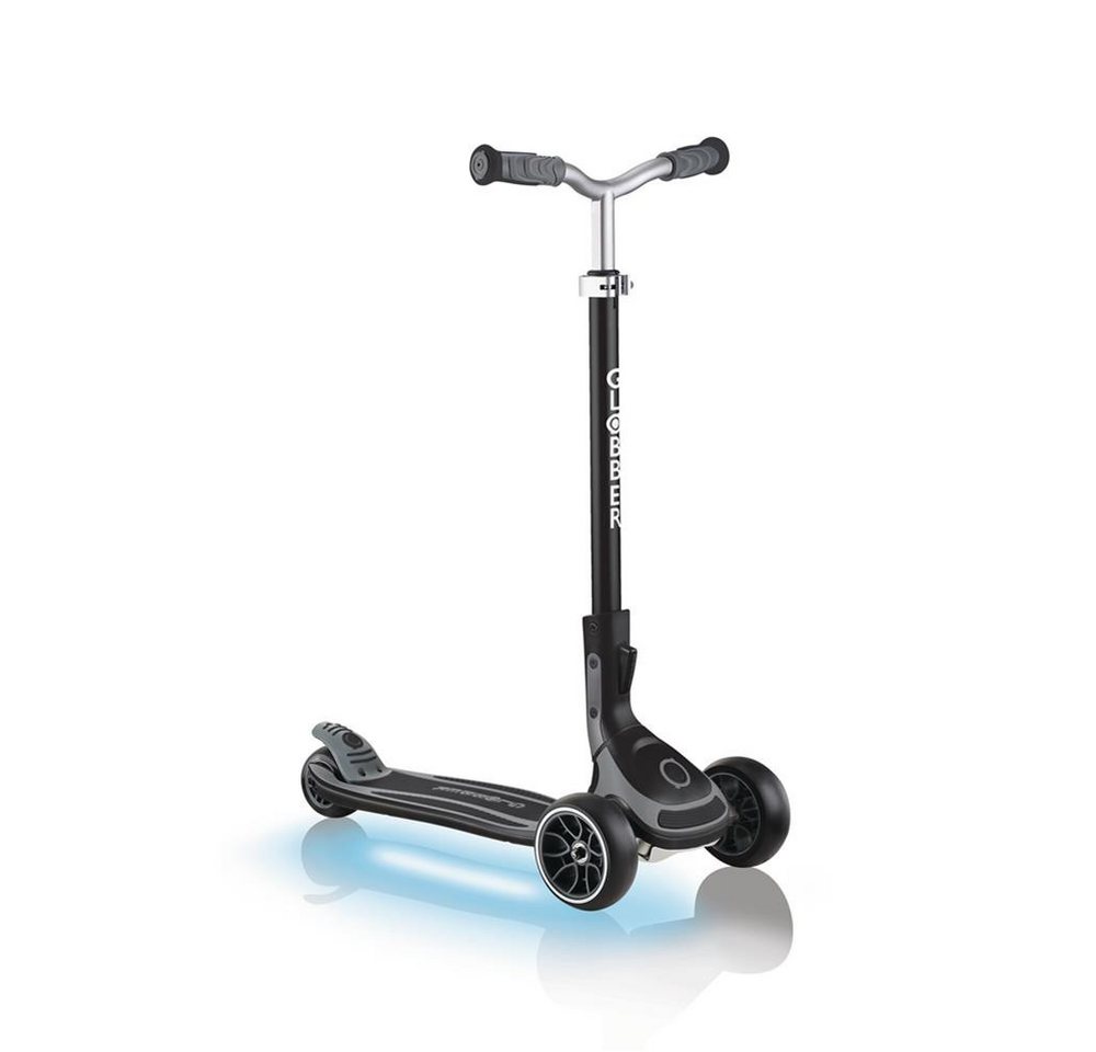 Globber Dreiradscooter ULTIMUM LIGHTS 3-Rad-Scooter mit Leuchtdeck, ab 5 Jahren, Lenkwinkelkontrolle, 6-fach verstellbar, faltbar