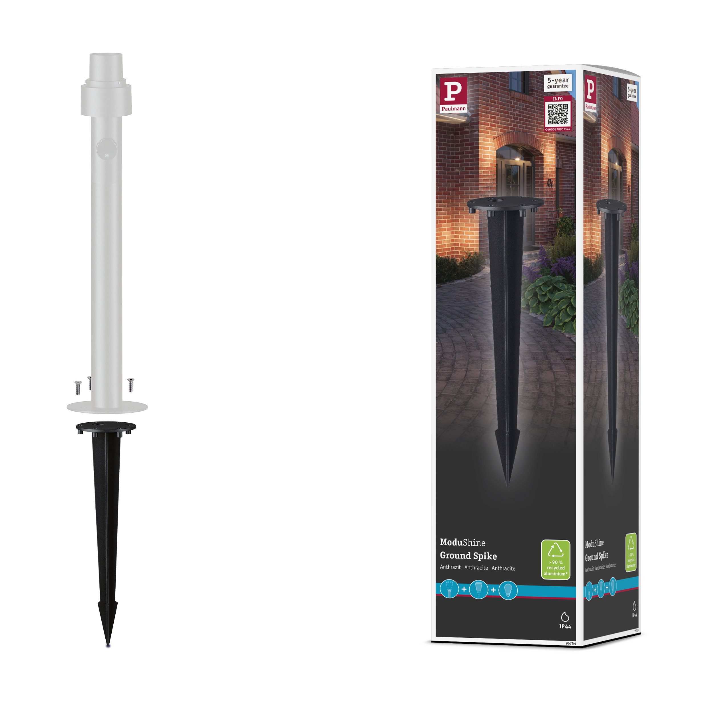Paulmann Pollerleuchte ModuShine Poller Erdspieß IP44 290 mm Anthrazit