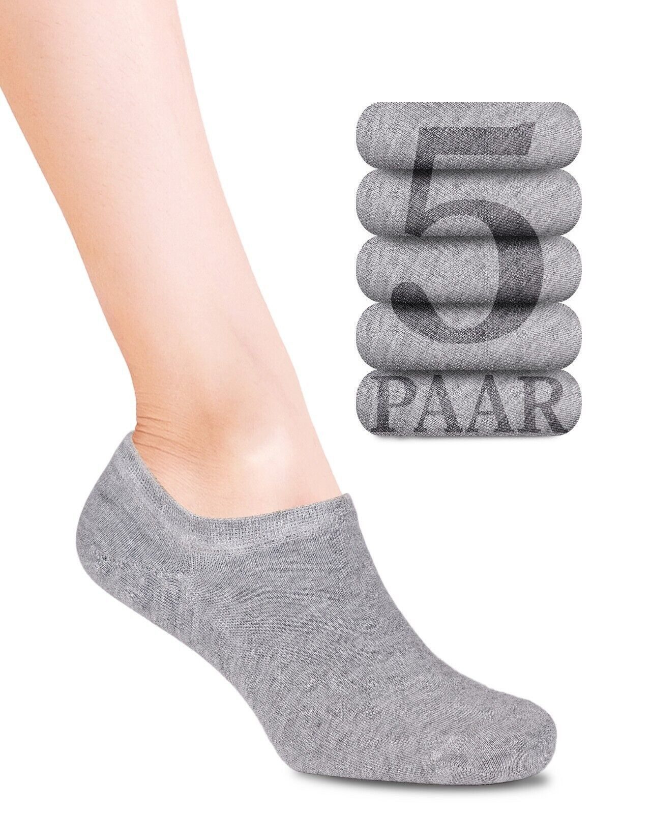 Sneakersocken 5 Paar Damen & Herren, Unisex-Socken, Füßlinge