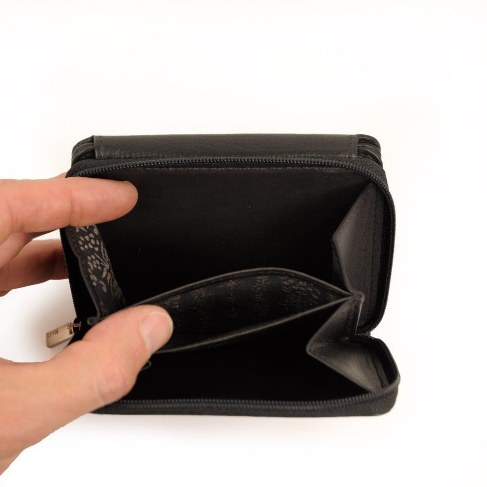 BRANCO Geldbörse Schicke Damen-Geldbörse / Portemonnaie, Leder, Schwarz, Branco 29742