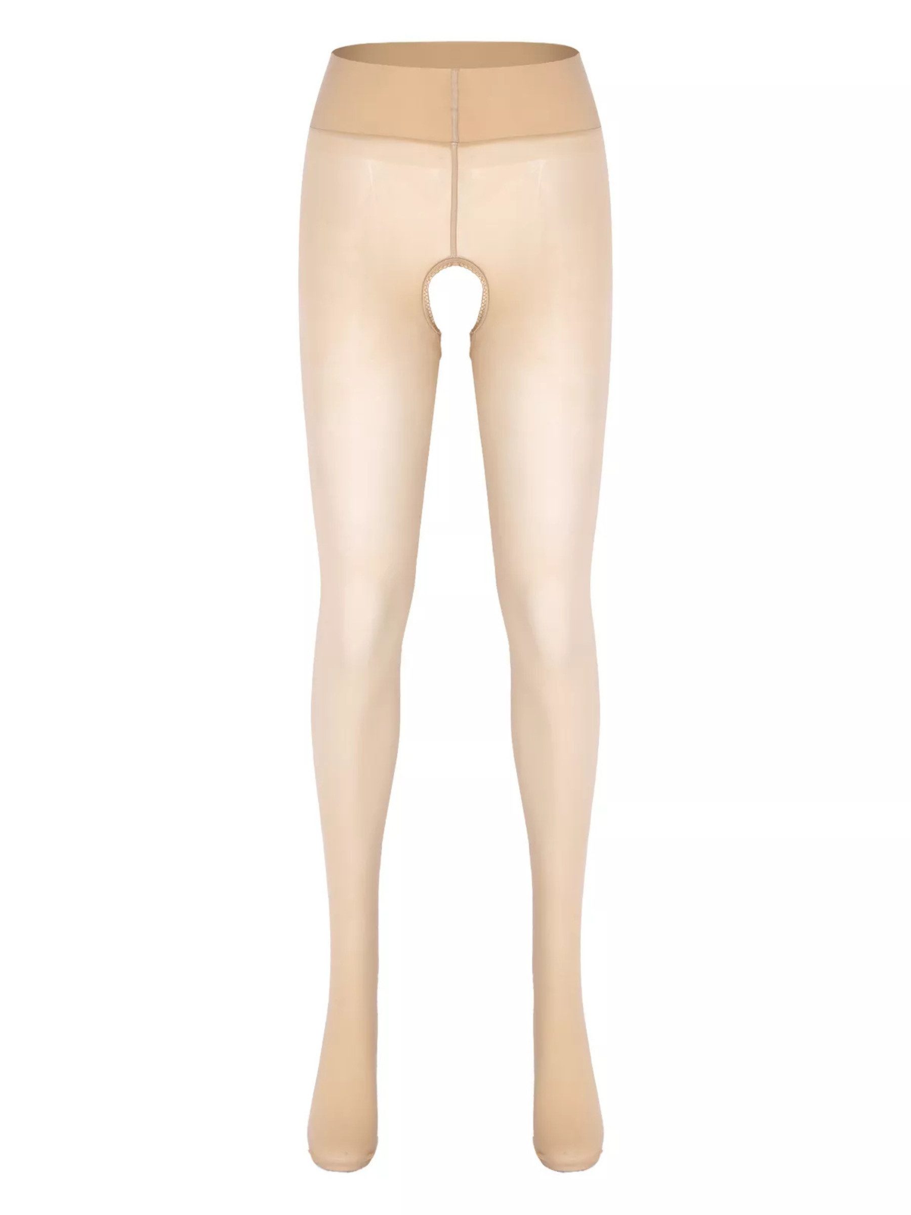 Elegant Love Ouvert Strumpfhose Sexy halterlose Strapsstrümpfe – Mesh Stocking mit offenem Schritt Modisches Dessous mit besonderen Details, XS–L