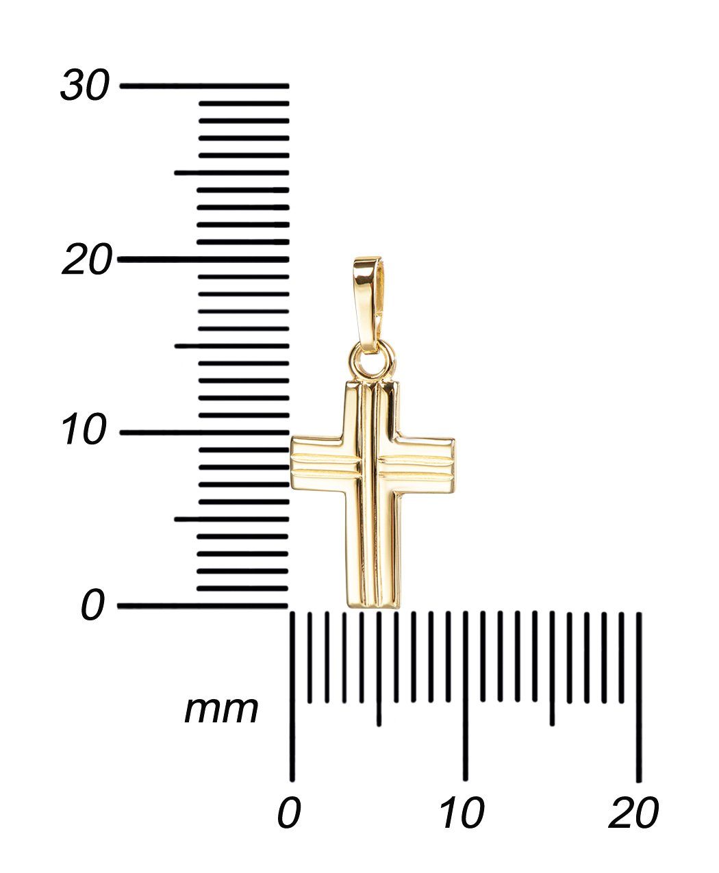 Mit in cm oder Kreuzkette - - Gold Damen und ohne Länge Made für vergoldet- Kette Kreuzanhänger 333 (Goldkreuz, 36 Germany 70 Kette. wählbar JEVELION Herren),