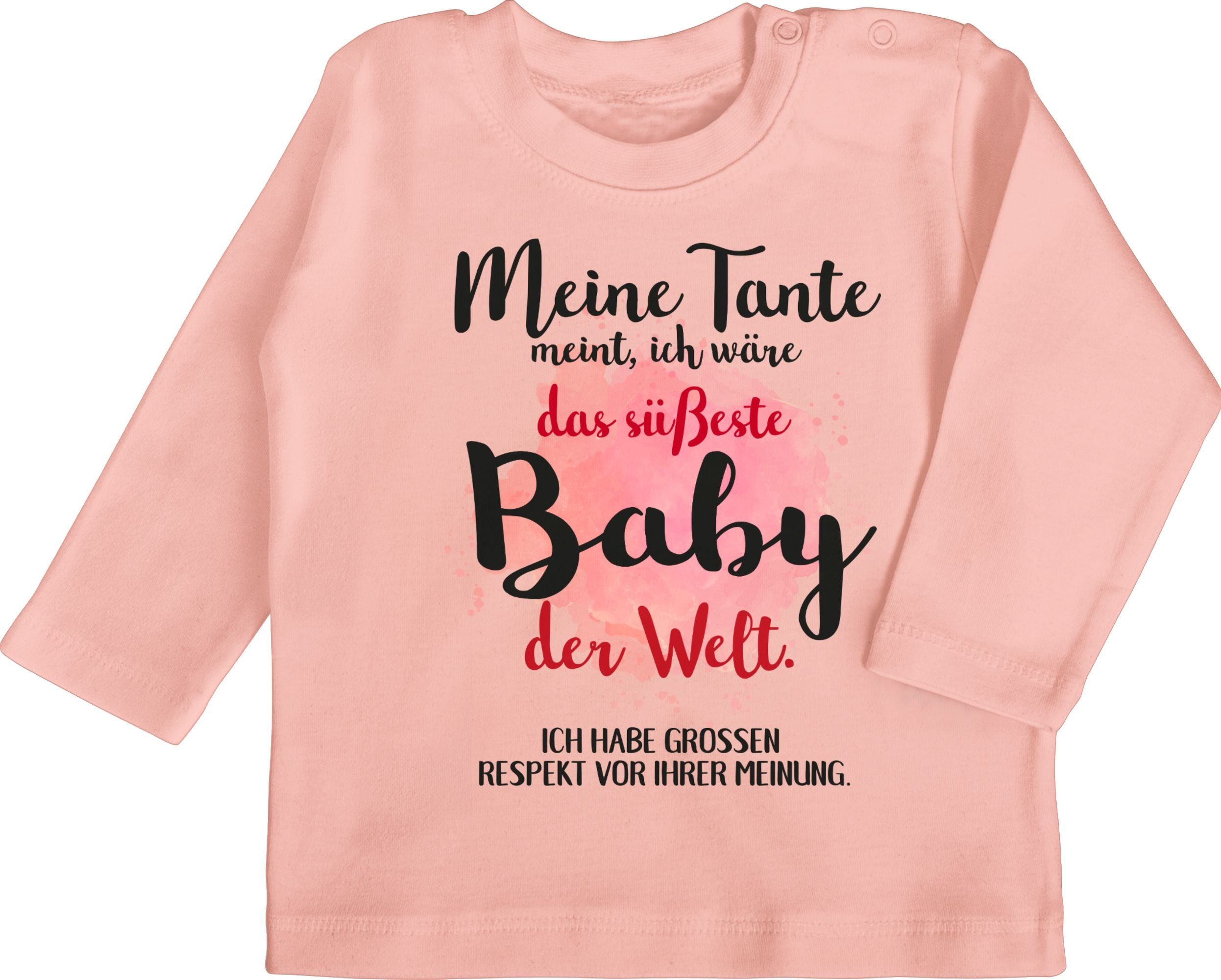 Shirtracer Baby meint, Junge Strampler Welt. T-Shirt wäre 1 & der Tante Baby Mädchen das Babyrosa Meine süßeste ich