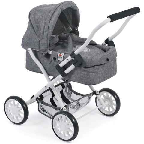 CHIC2000 Puppenwagen Smarty, Jeans Grey, mit herausnehmbarer Tragetasche