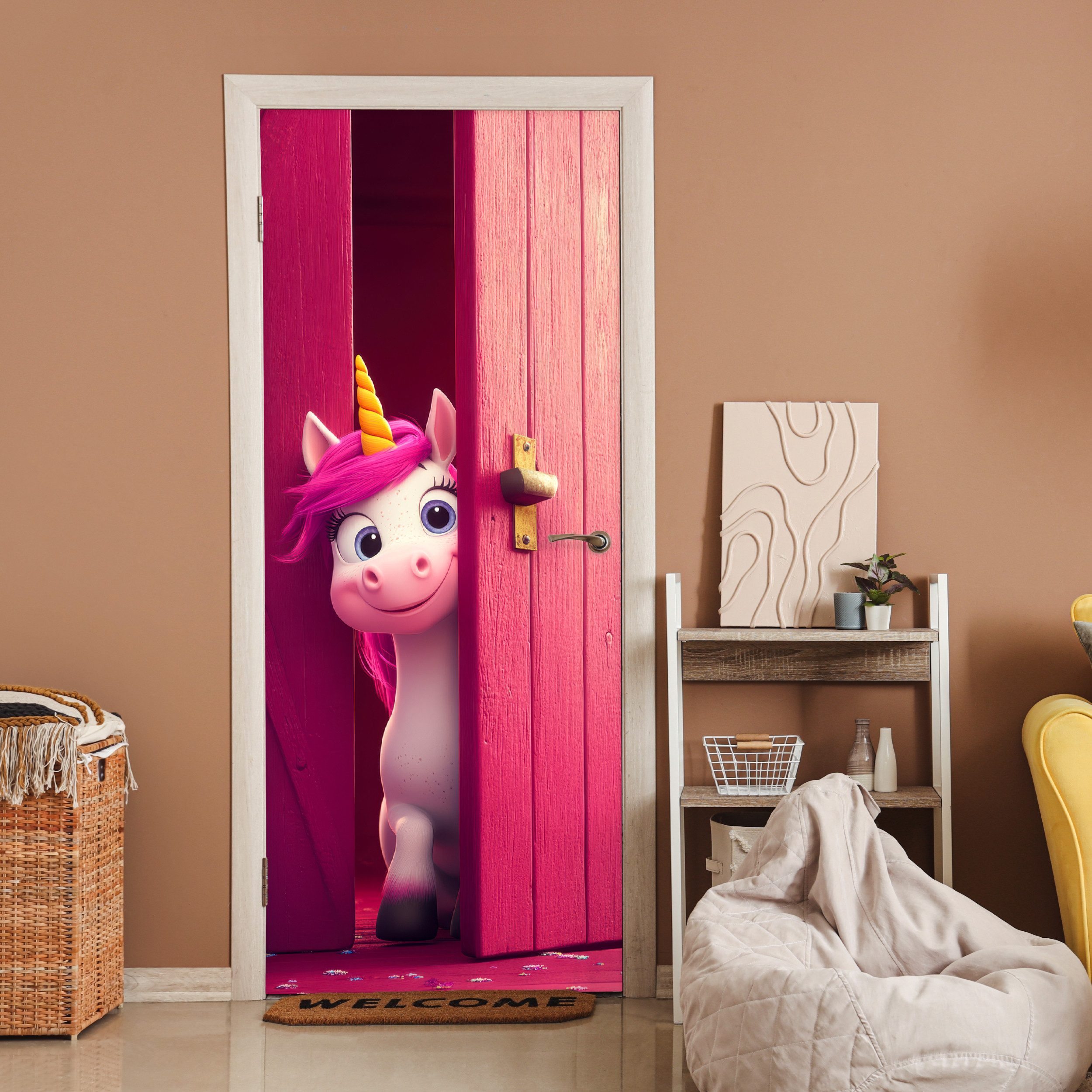MuchoWow Türtapete Einhorn - Rosa - günstig online kaufen