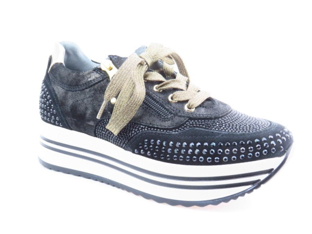 schwarz/gold Strass Sneaker