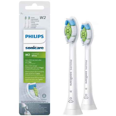 Philips Sonicare Aufsteckbürsten W2 Optimal White Standard, mit der Bürstenkopferkennung, Standardgröße