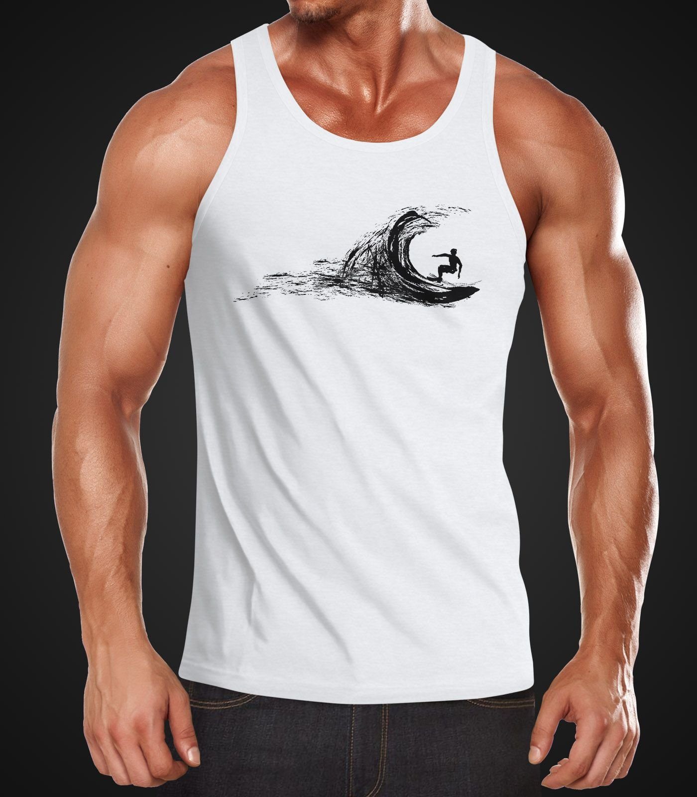 Neverless Tanktop Herren Tank-Top Surf Supply Surfboard Wave Welle Wellenre günstig online kaufen