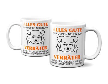 TASSENKING Tasse, Alles Gute für Deinen neuen Job. Du Verräter! - Hund / Weiß