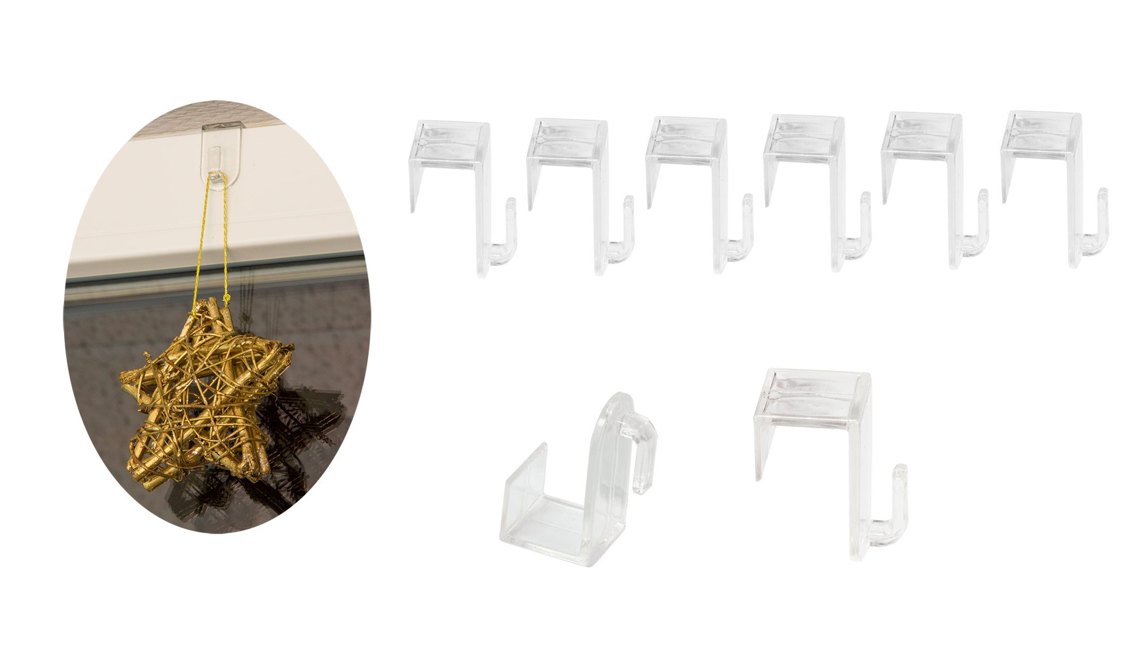 BigDean Fensterhaken 8x Fensterhaken Türhaken transparenter Kunststoff Deko günstig online kaufen