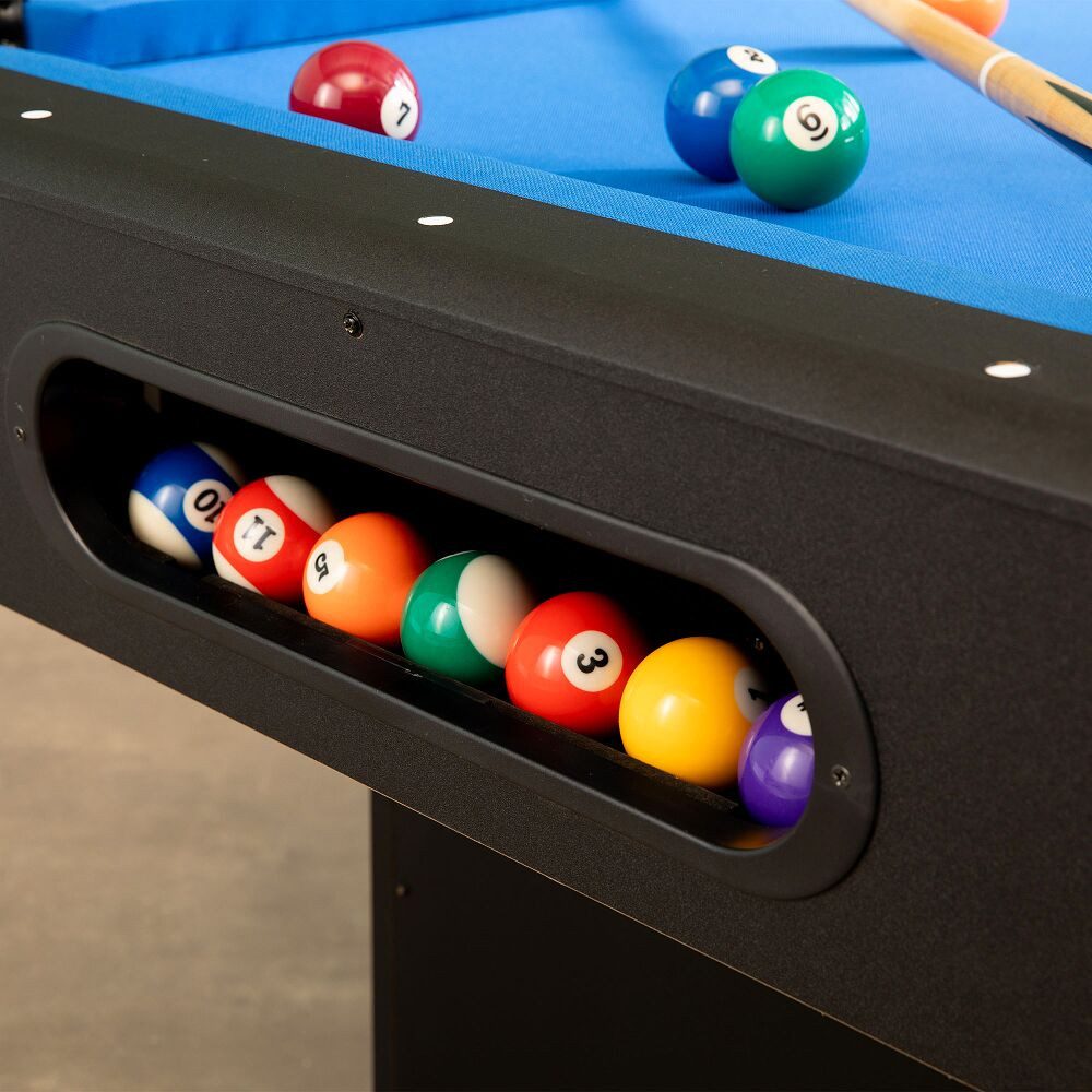 Winsport Billardtisch Billardtisch San Diego, Elegantes, dunkles Holzdekor mit verchromten Akzenten