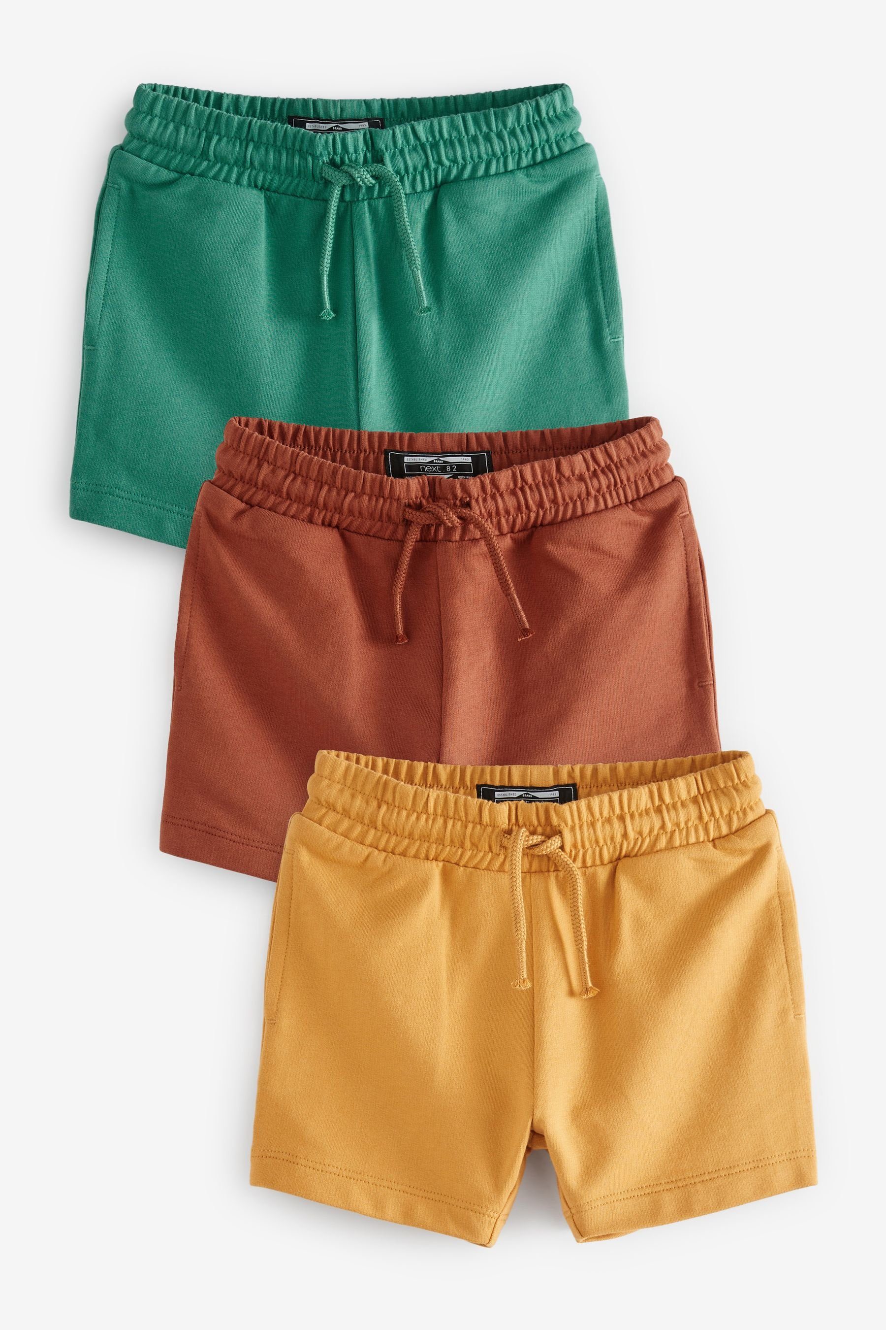 Next Sweatshorts Jerseyshorts im 3er-Pack (3-tlg) Green/Yellow/Orange