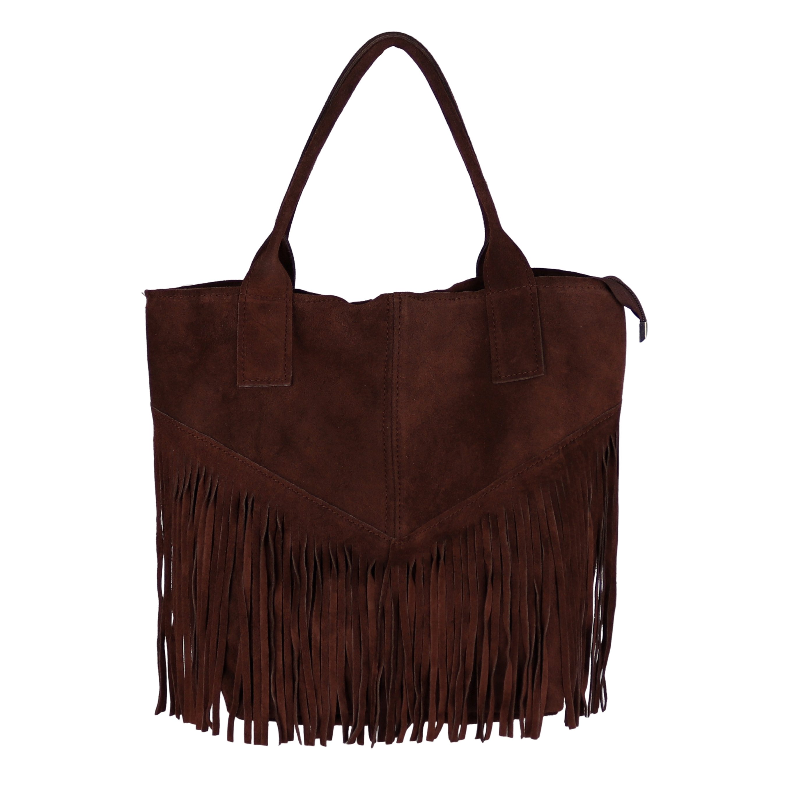Shopper aus Echtleder, Wildleder Made in Italy, Shopper Tasche