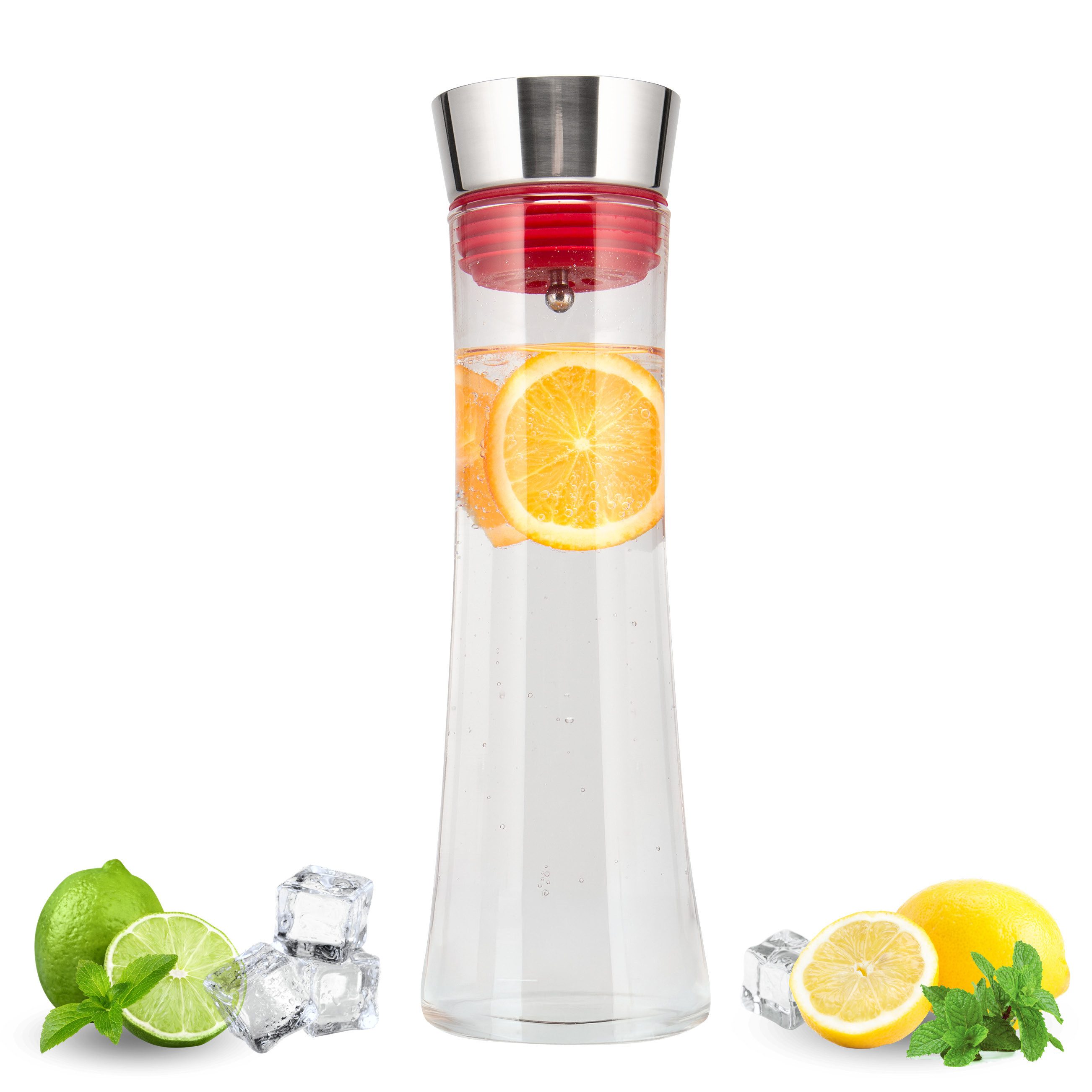 bremermann Karaffe CAROLA mit Silikonfuß - zerlegbarer Deckel - 1 Liter