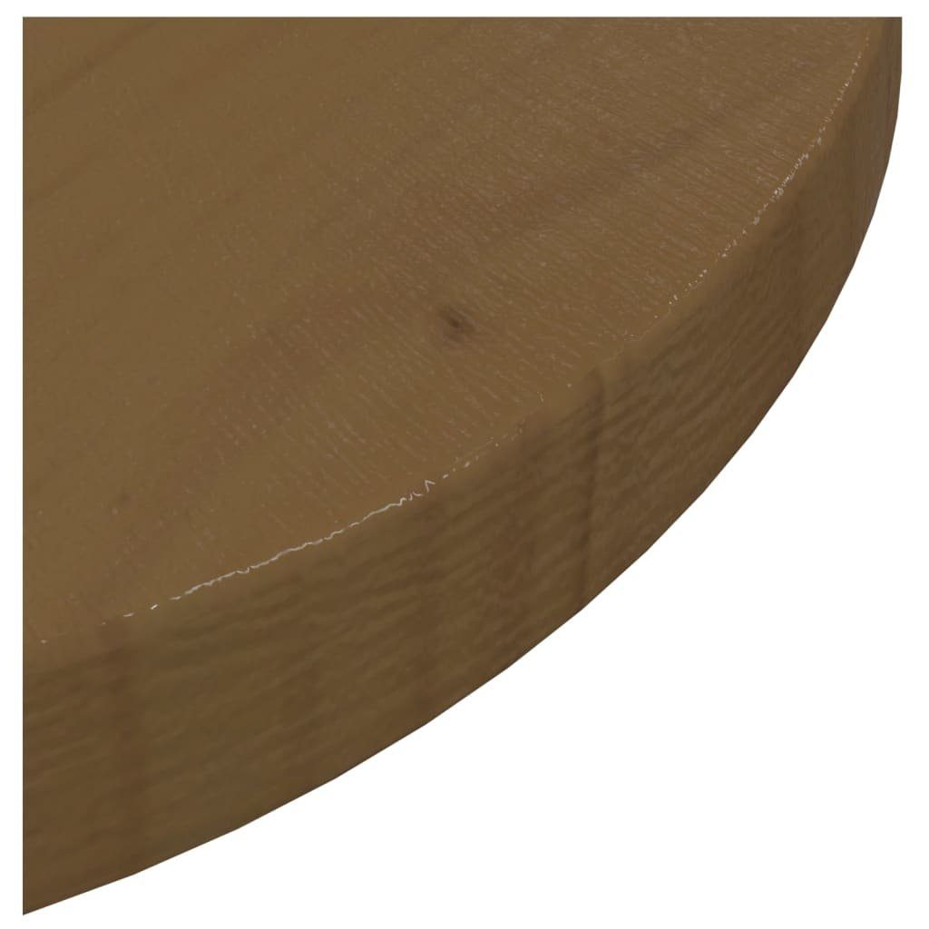 (1 St) Tischplatte cm Kiefer Massivholz Braun Ø30x2,5 furnicato