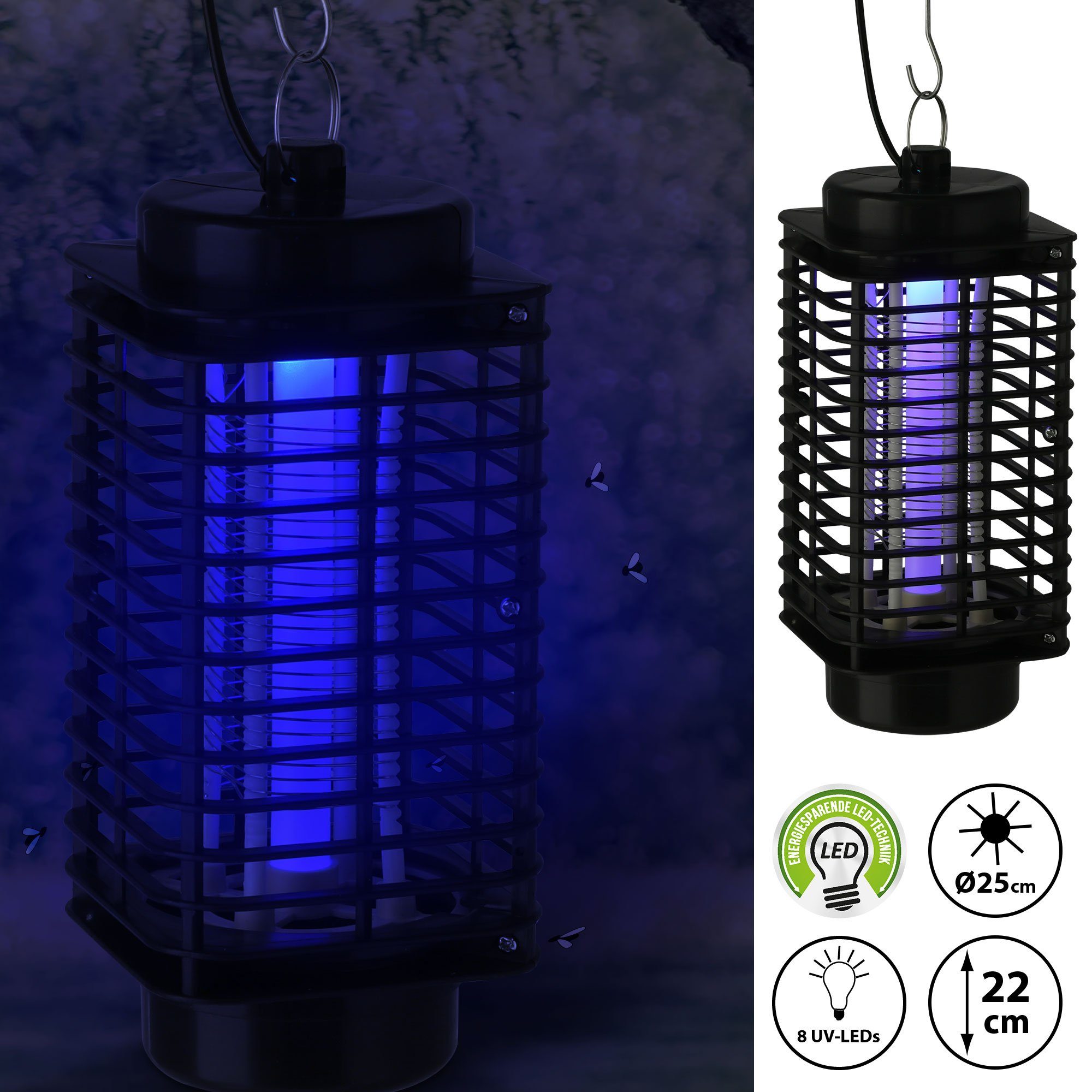 CEPEWA Insektenfalle Insektenvernichter UV Lampe 10x22cm Fliegenfänger Mückenfalle