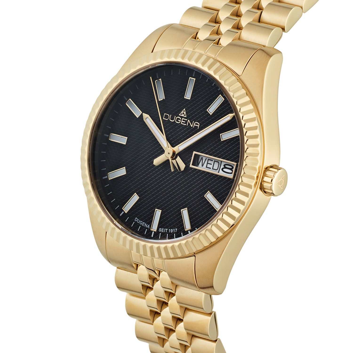Dugena Quarzuhr Herrenuhr 4461071 Vento, Quarz, schwarzes Zifferblatt, Edelstahl